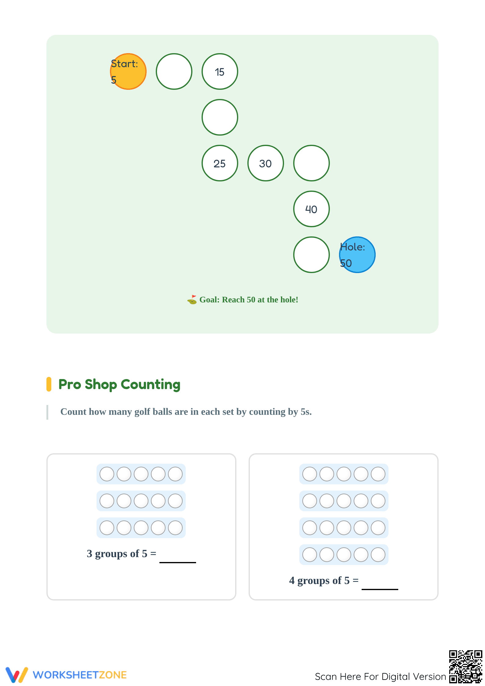 Printable Skip Counting by 5s Worksheet | Grade 2 Math - Page 3