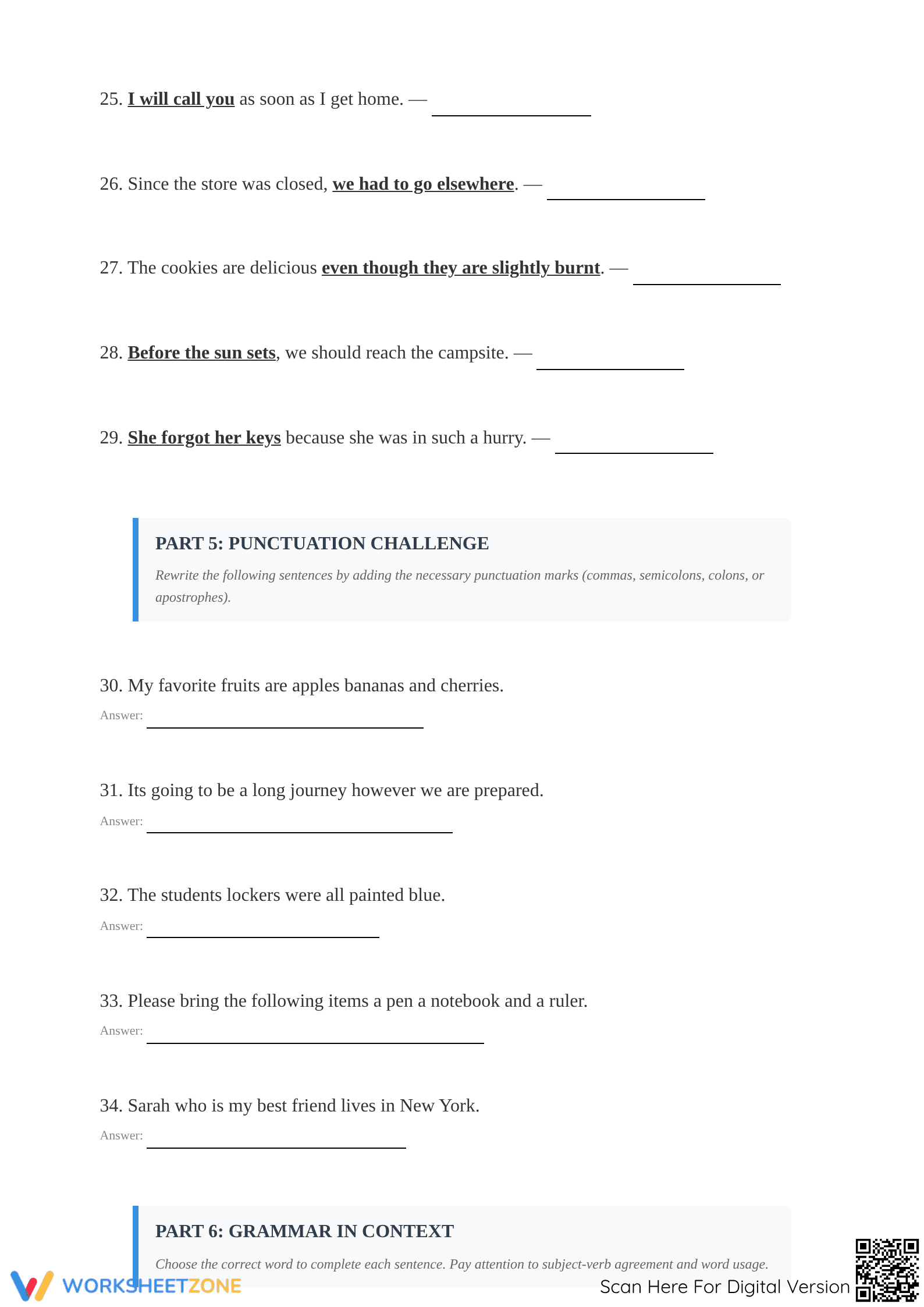 Grade 7 Grammar Mastery — Essential Printable Worksheet - Page 3