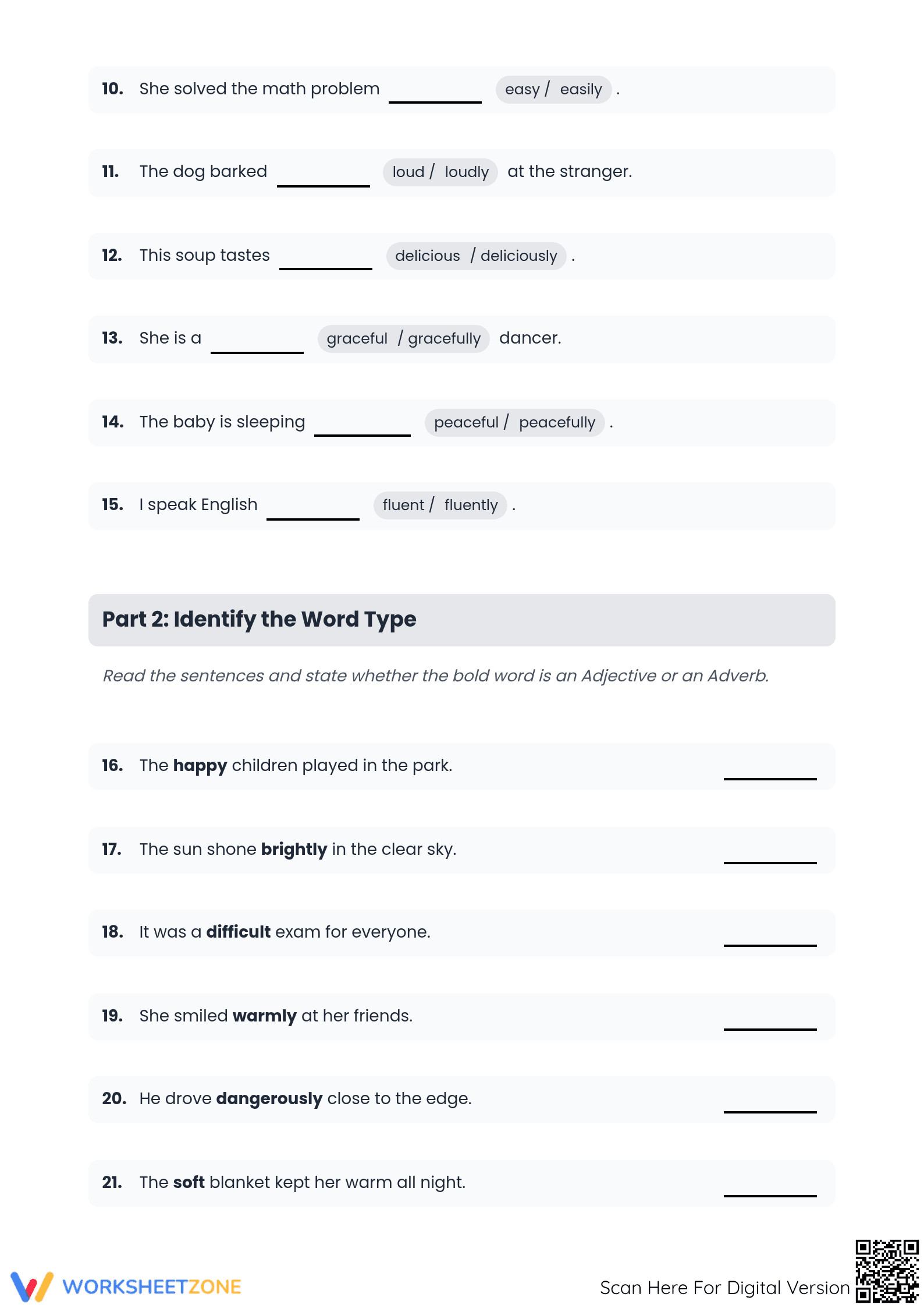 Adjectives vs. Adverbs Printable Worksheet | Grade 2 ELA - Page 2