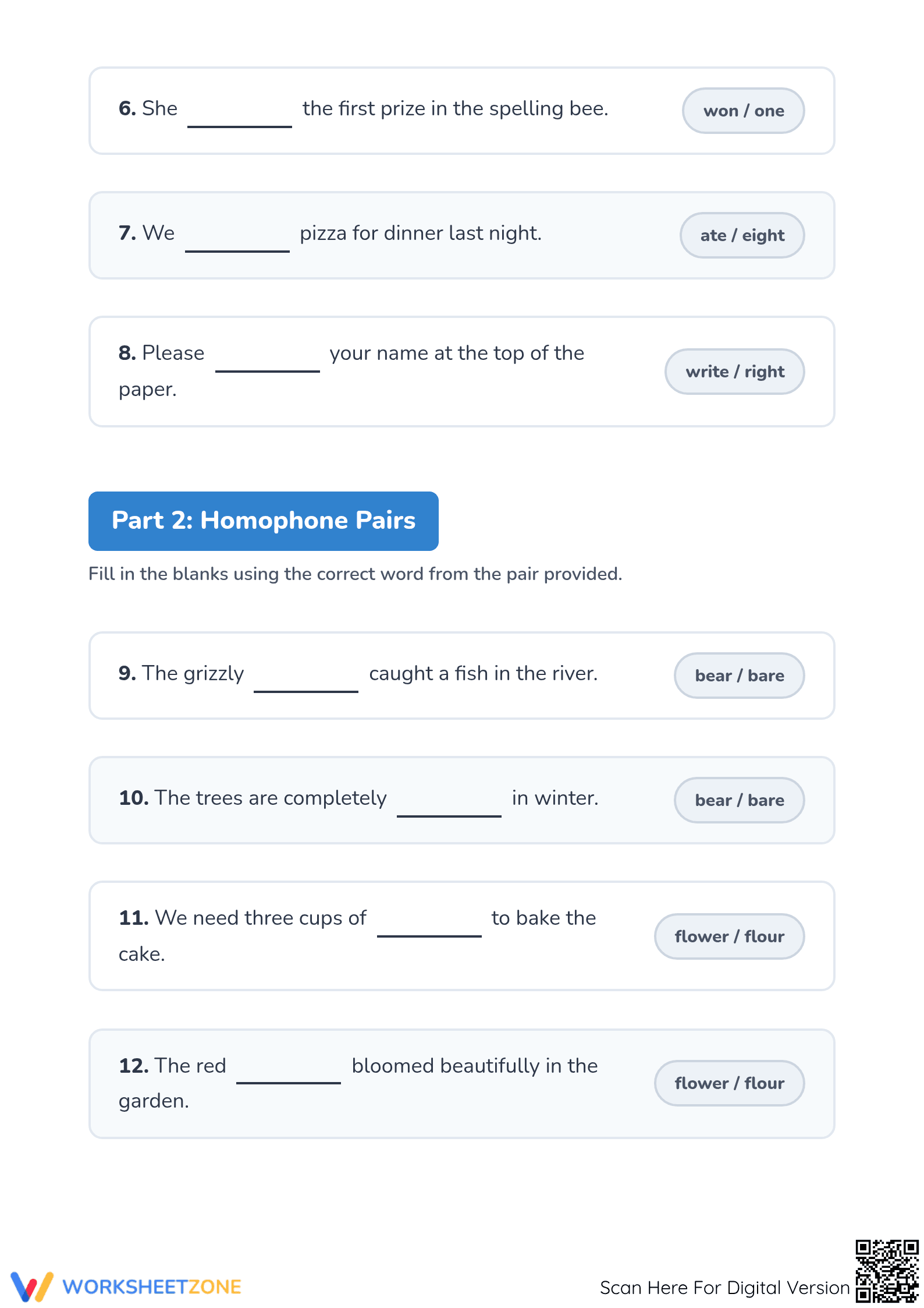 Homophones Practice Worksheet | Grade 4 Essential - Page 2
