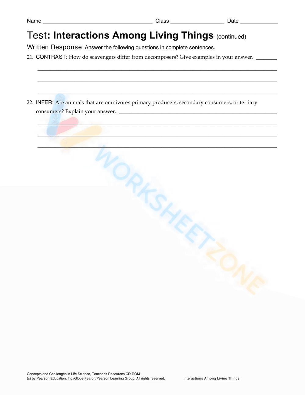 MS-LS2-2 Worksheet: Ecosystems — Grade 7 Aligned - Page 3