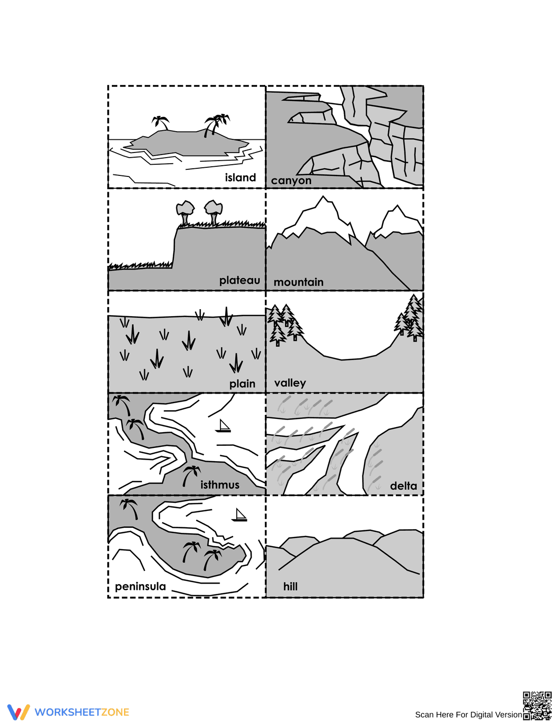 Printable Landforms Cut and Glue Worksheet | Grade 2 - Page 2