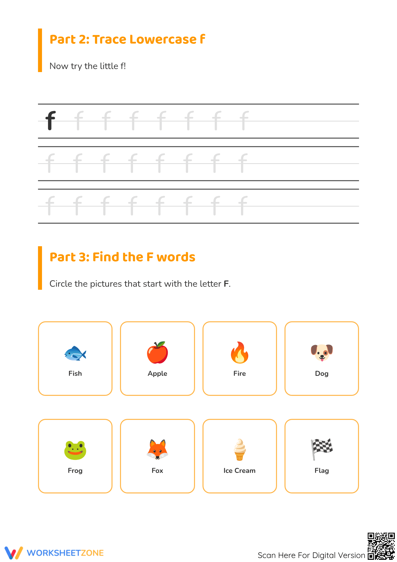 Essential Letter F Phonics Worksheet | Grade K-1 Ready - Page 2
