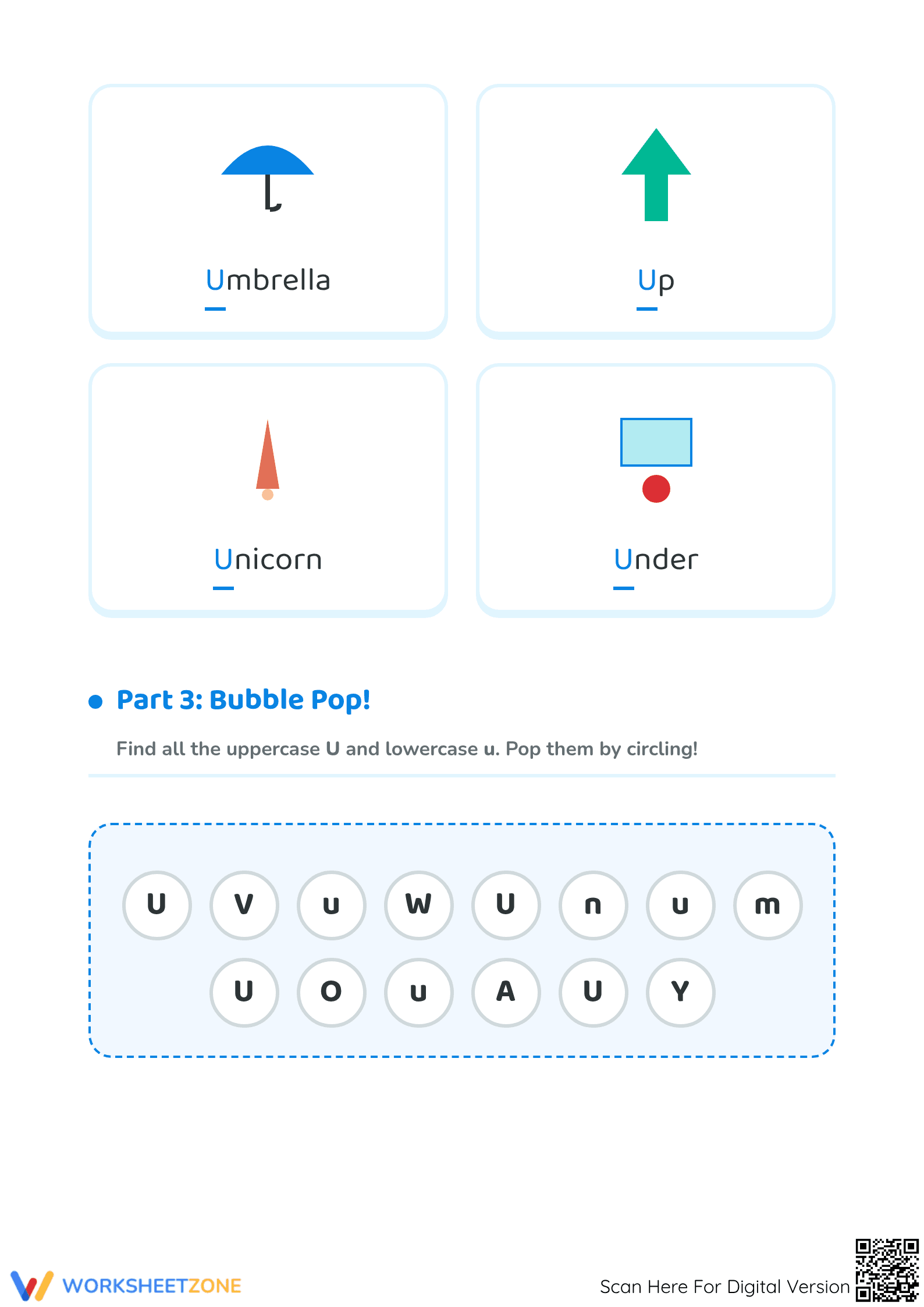 Essential Letter U Phonics Worksheet | Kindergarten Ready - Page 2