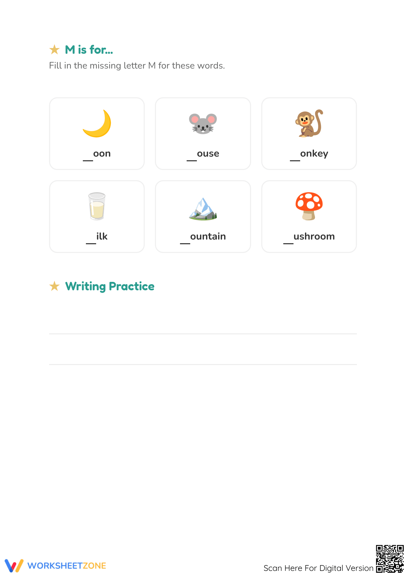 Letter M Beginning Sound Worksheet | Grade K-2 Essential - Page 2