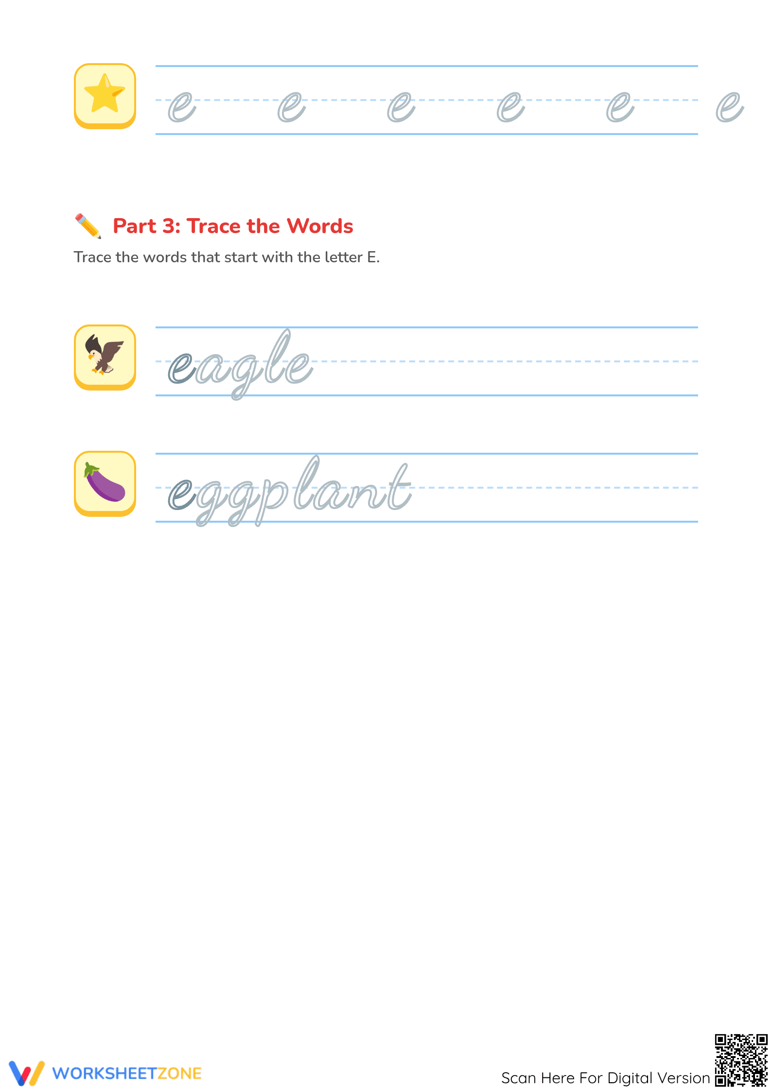 Cursive Letter E Practice Worksheet | Grade 2 Essential - Page 2