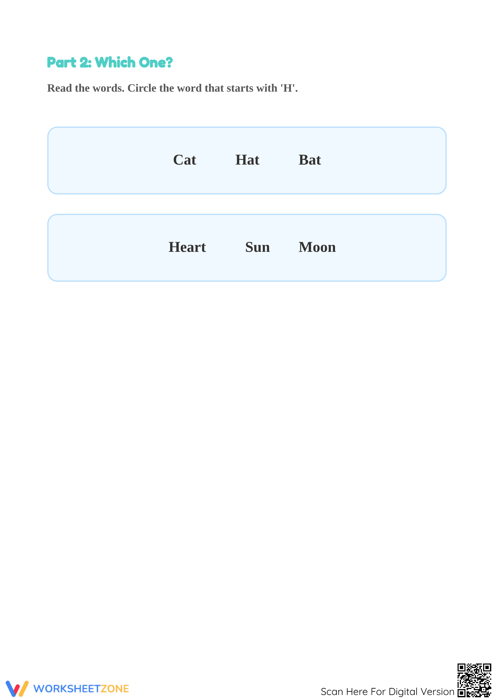 Letter H Beginning Sound Worksheet | Essential Phonics - Page 2