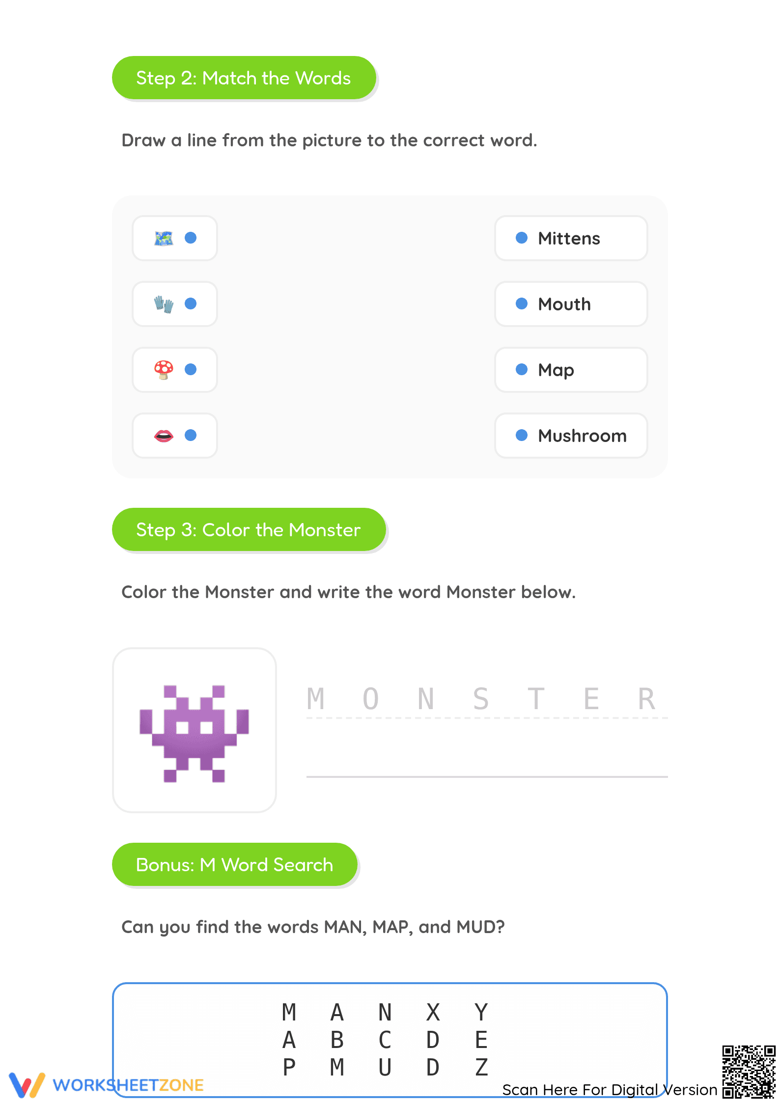 Letter M Beginning Sound Worksheet | Grade K-1 Essential - Page 2