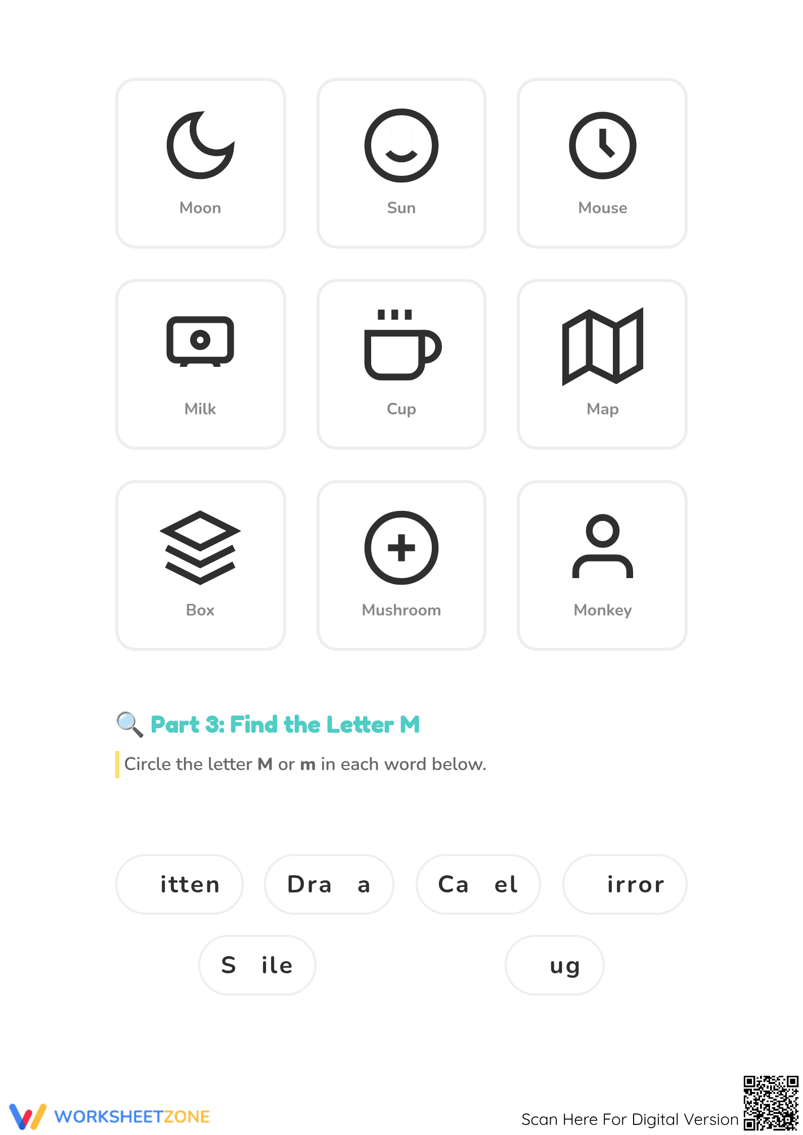Letter M Beginning Sound Worksheet | Essential Phonics - Page 2