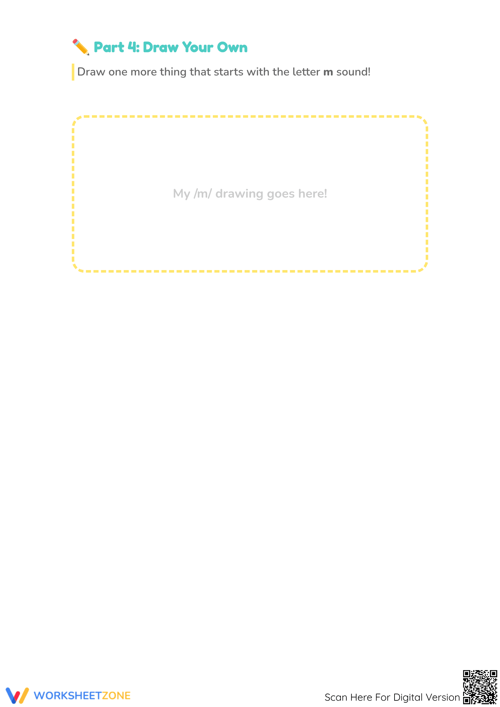 Letter M Beginning Sound Worksheet | Essential Phonics - Page 3