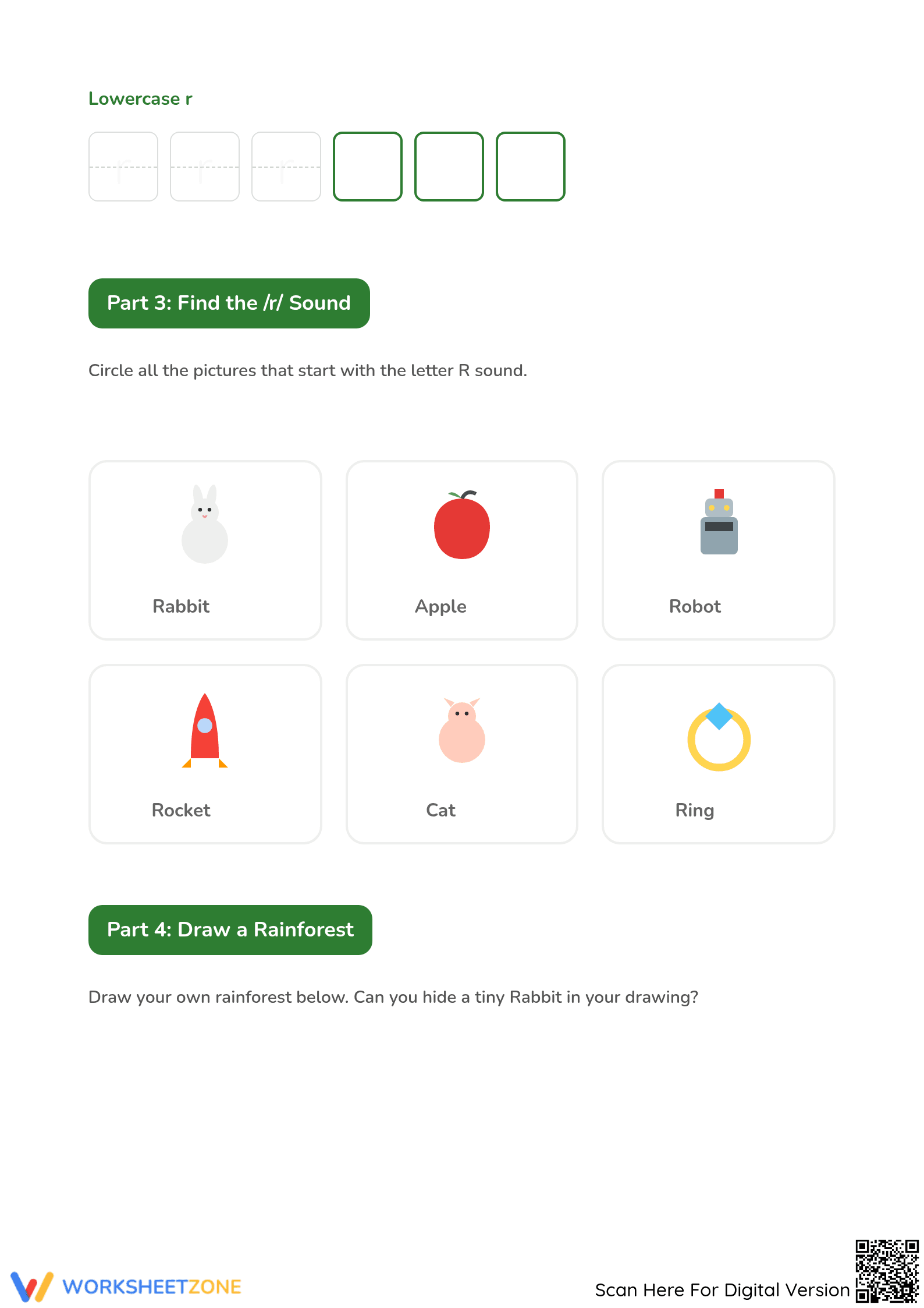 Letter R Beginning Sound Worksheet | Grade K-2 Essential - Page 2