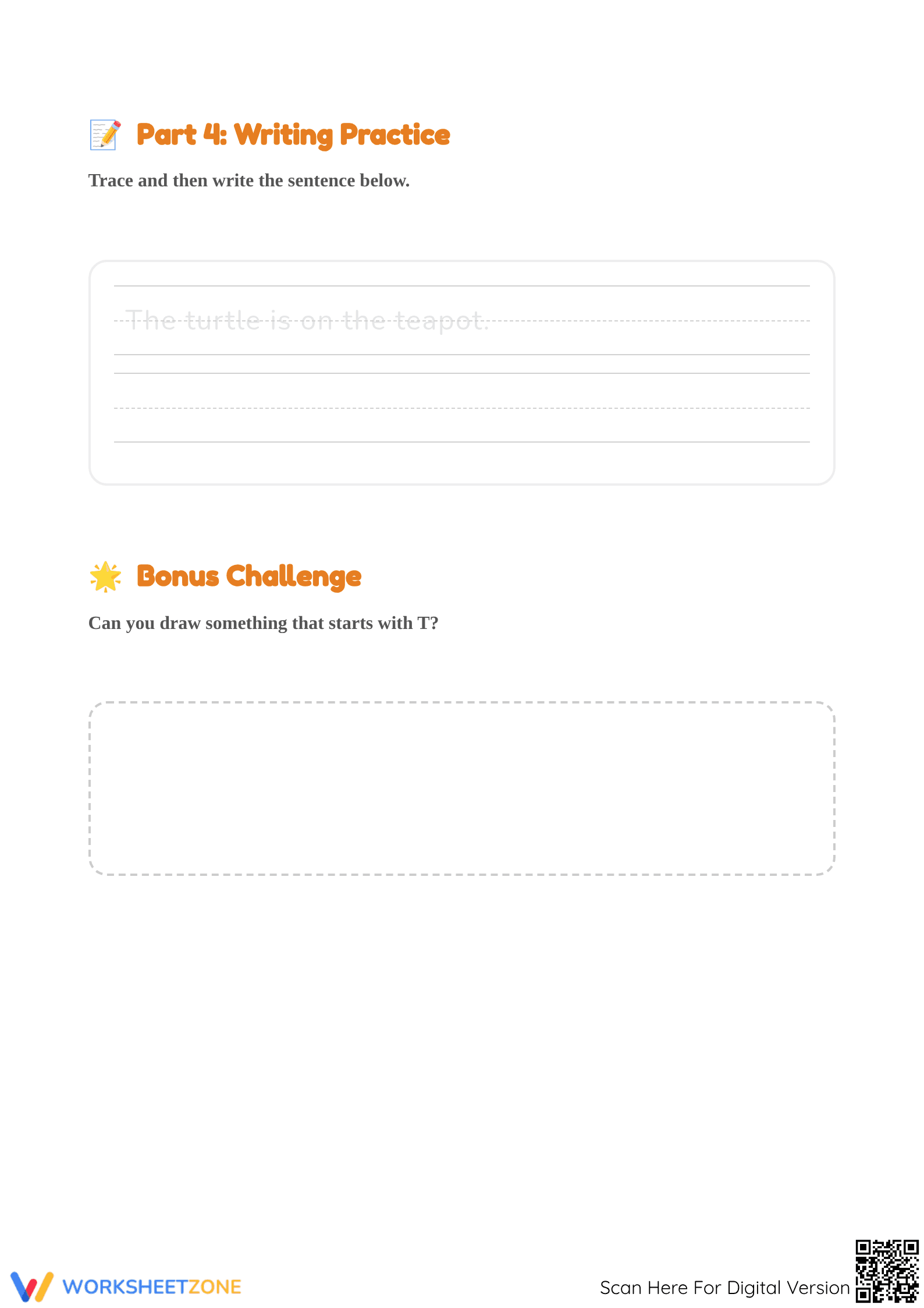 Letter T Beginning Sound Worksheet | Essential Grade K-1 - Page 3