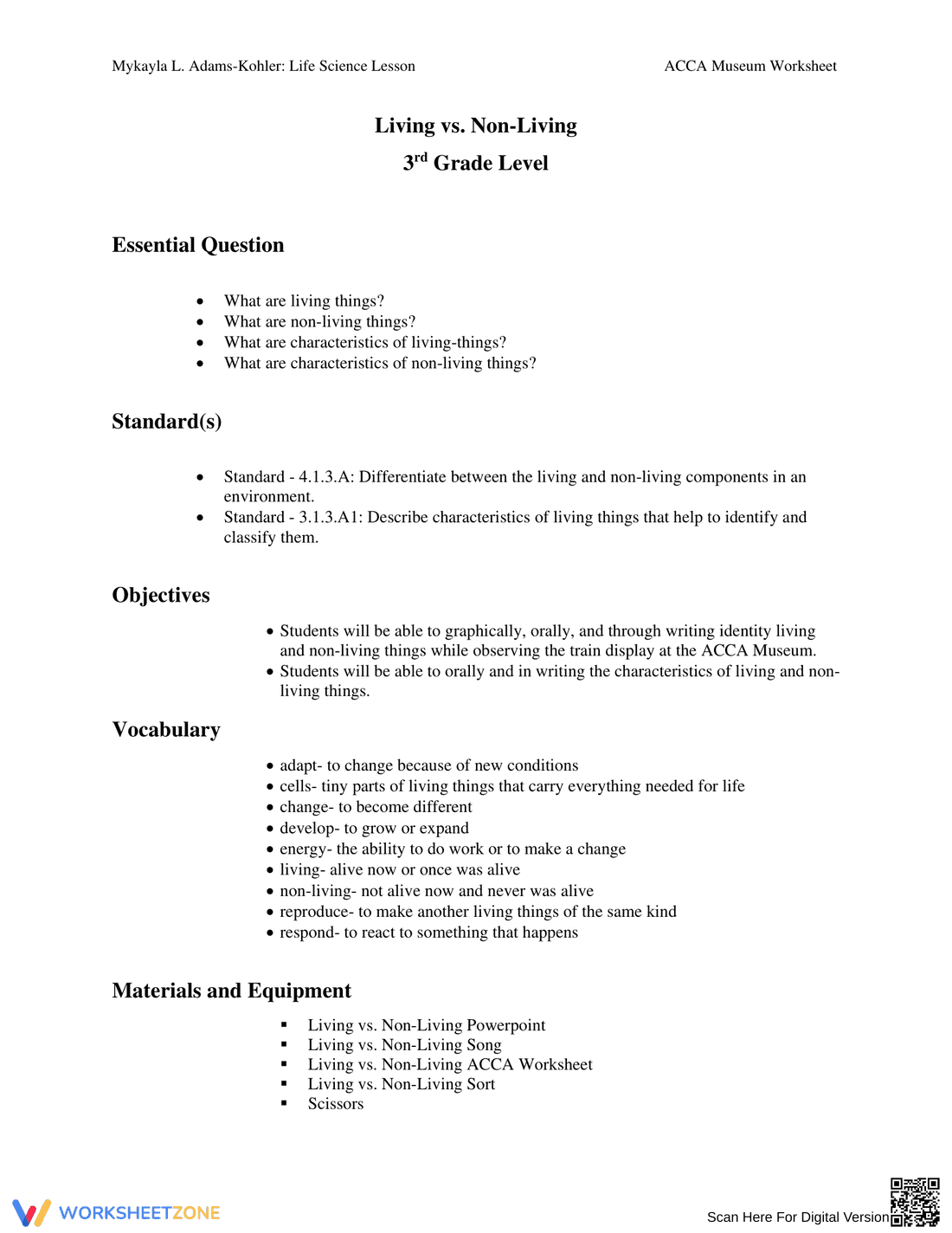 Living vs. Non-Living Worksheet | Grade 3 Essential - Page 2