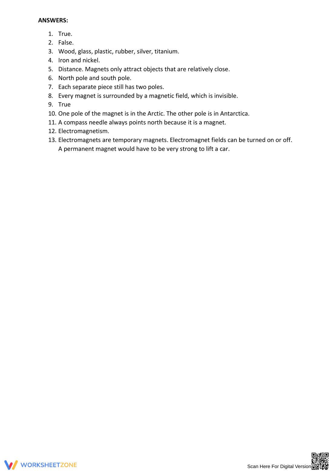 Grade 3 Magnetism — Printable No-Prep Worksheet - Page 2
