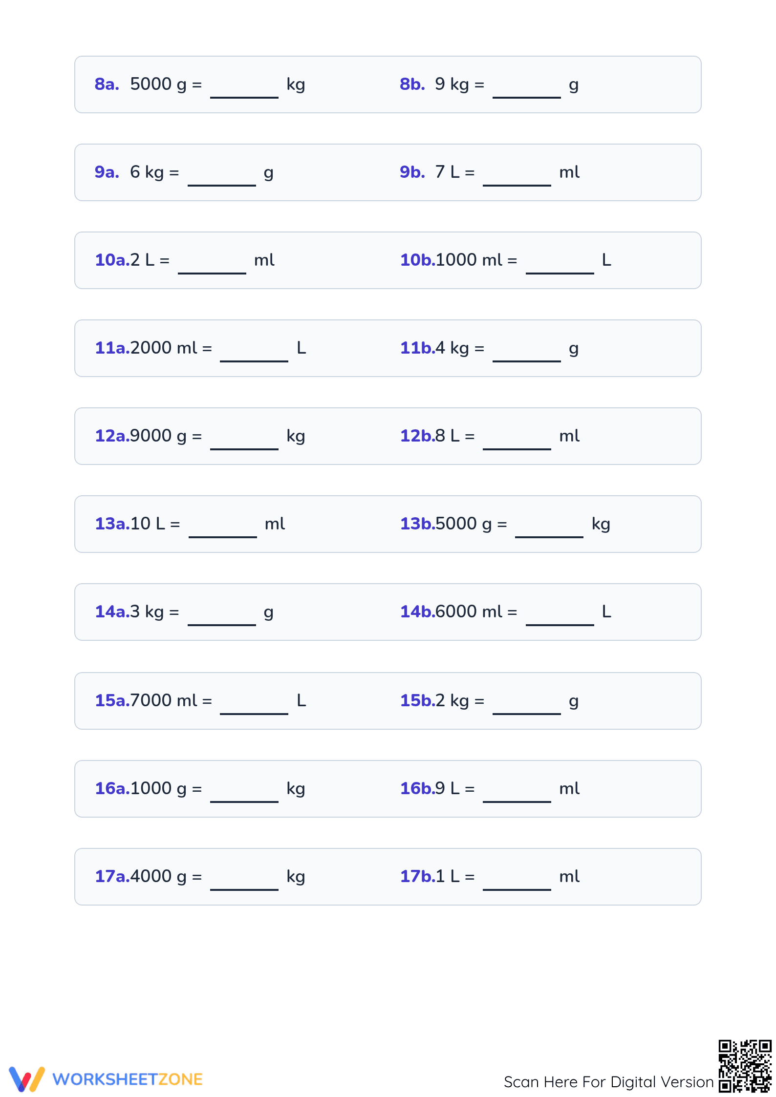 Printable Metric Units Conversion Worksheet | Grade 4 Math - Page 2