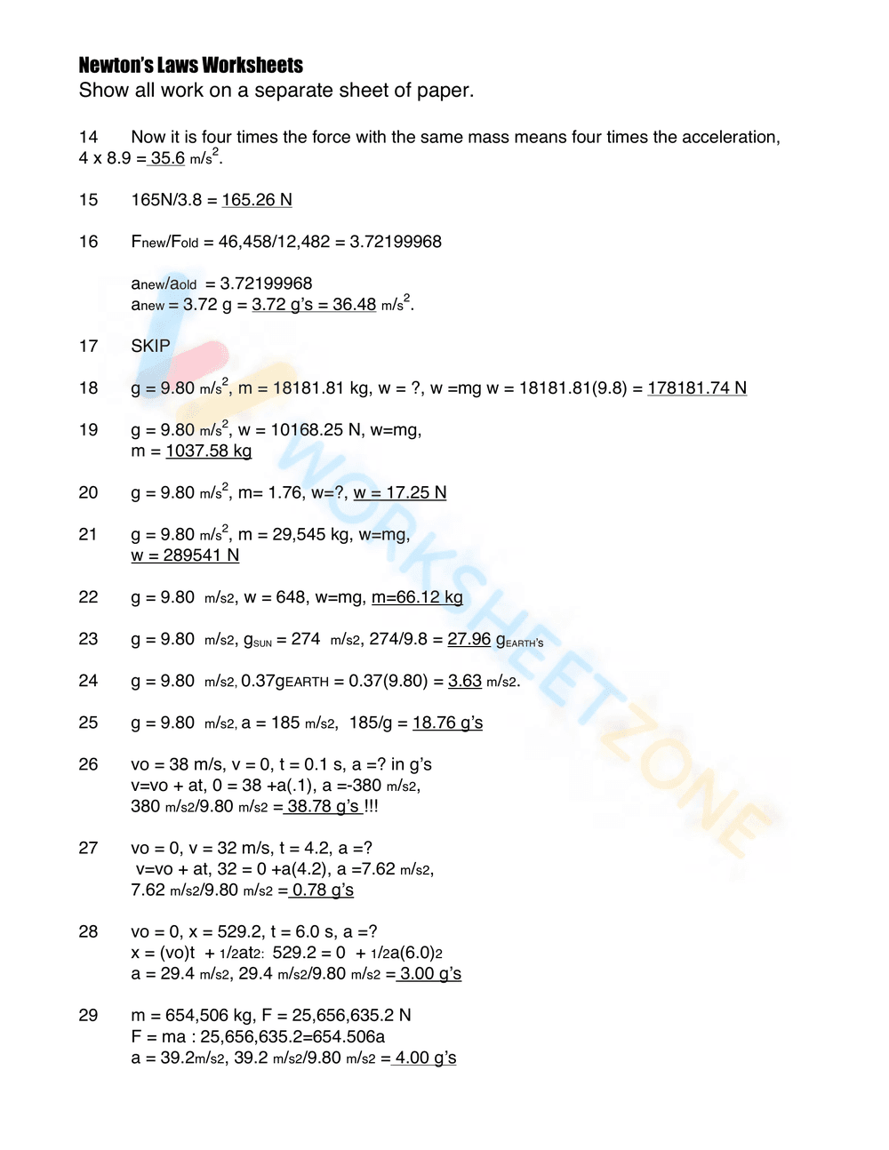 Newton's Laws Physics Worksheet | Essential Grade 9-12 - Page 6
