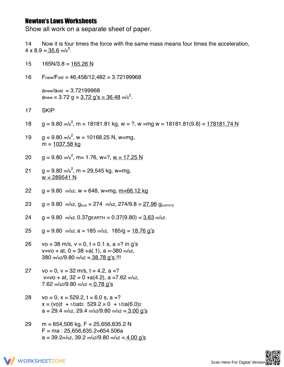 Newton's Laws Physics Worksheet | Essential Grade 9-12 - Page 6