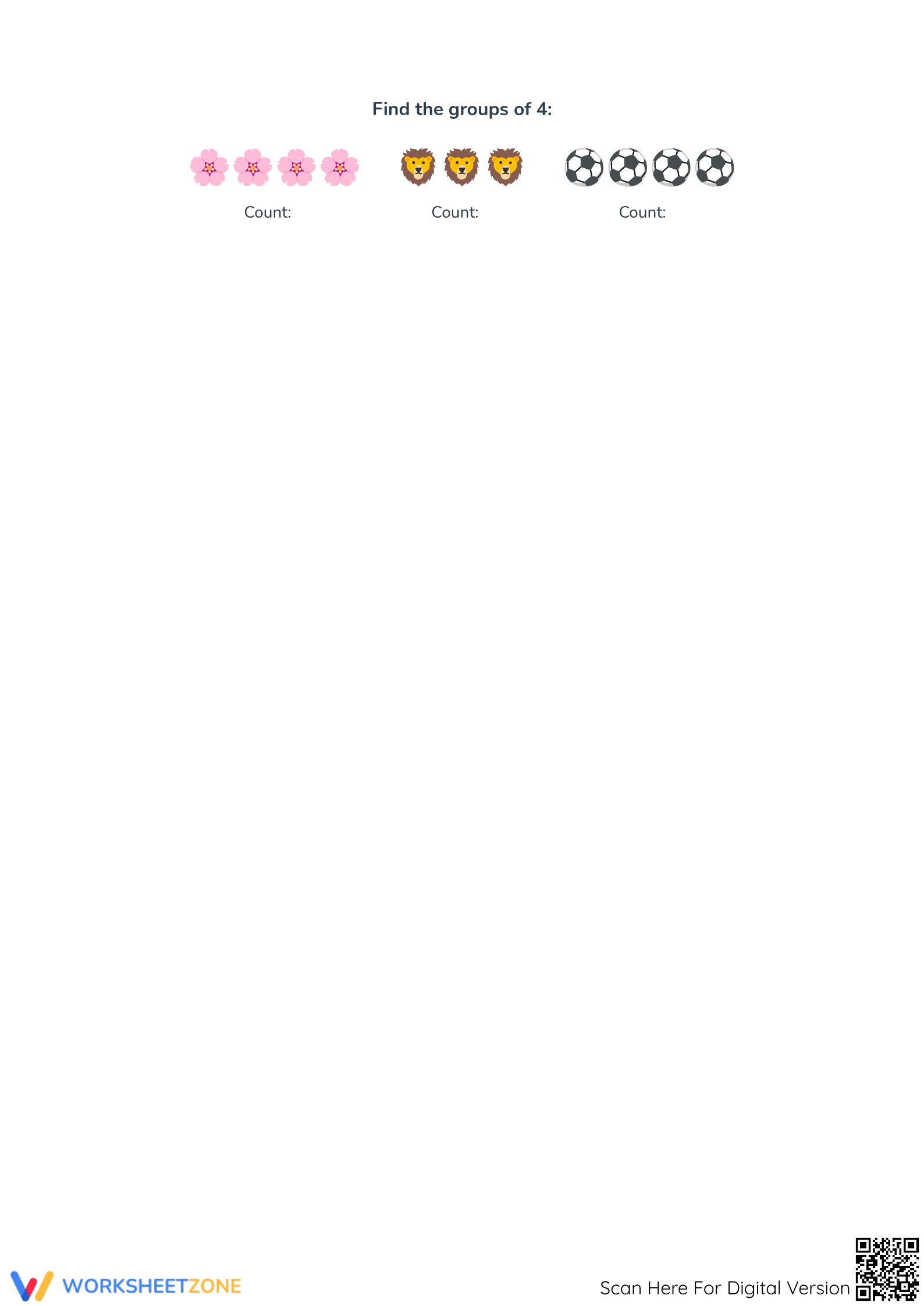 Kindergarten Number 4 Worksheet | Printable Daily Math - Page 4