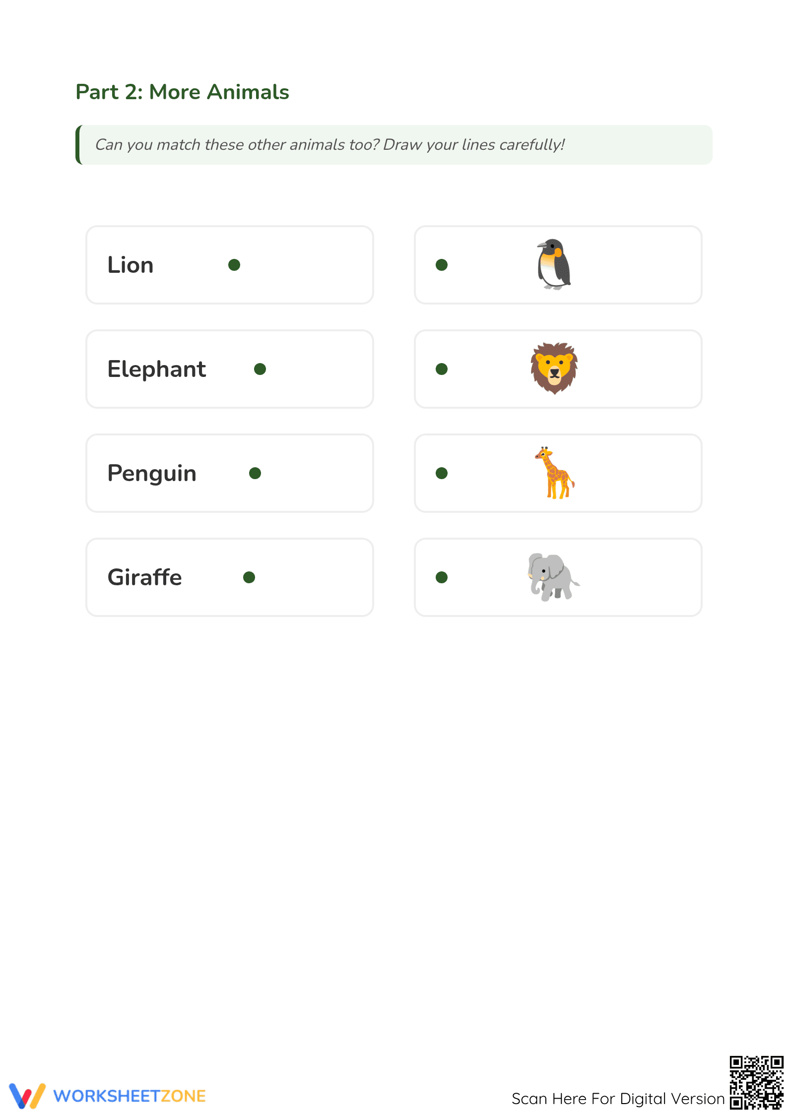 Animal Picture Word Matching | Grade 1 Printable - Page 2