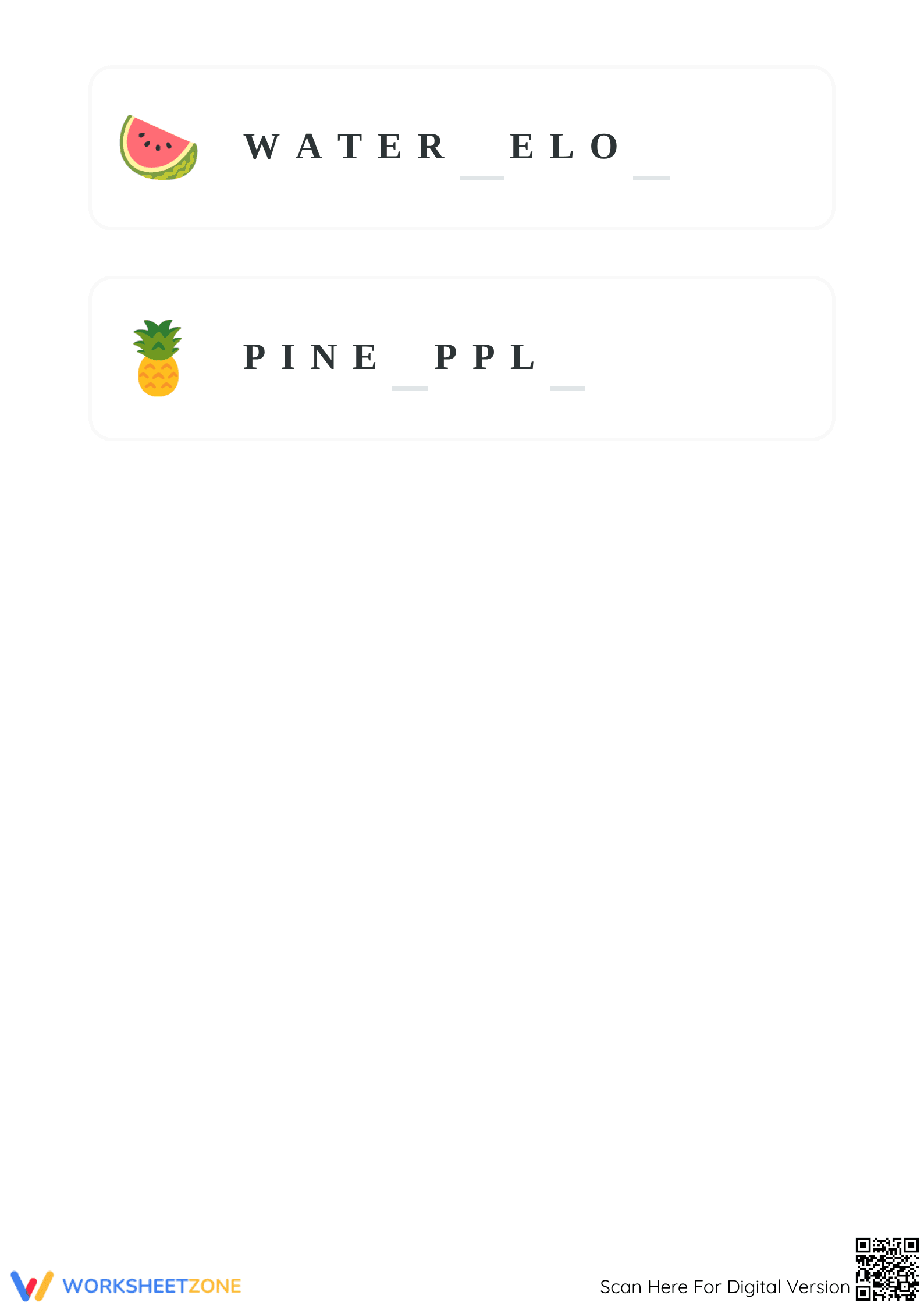 Fruit Vocabulary Matching Worksheet | Grade 1 Printable - Page 4