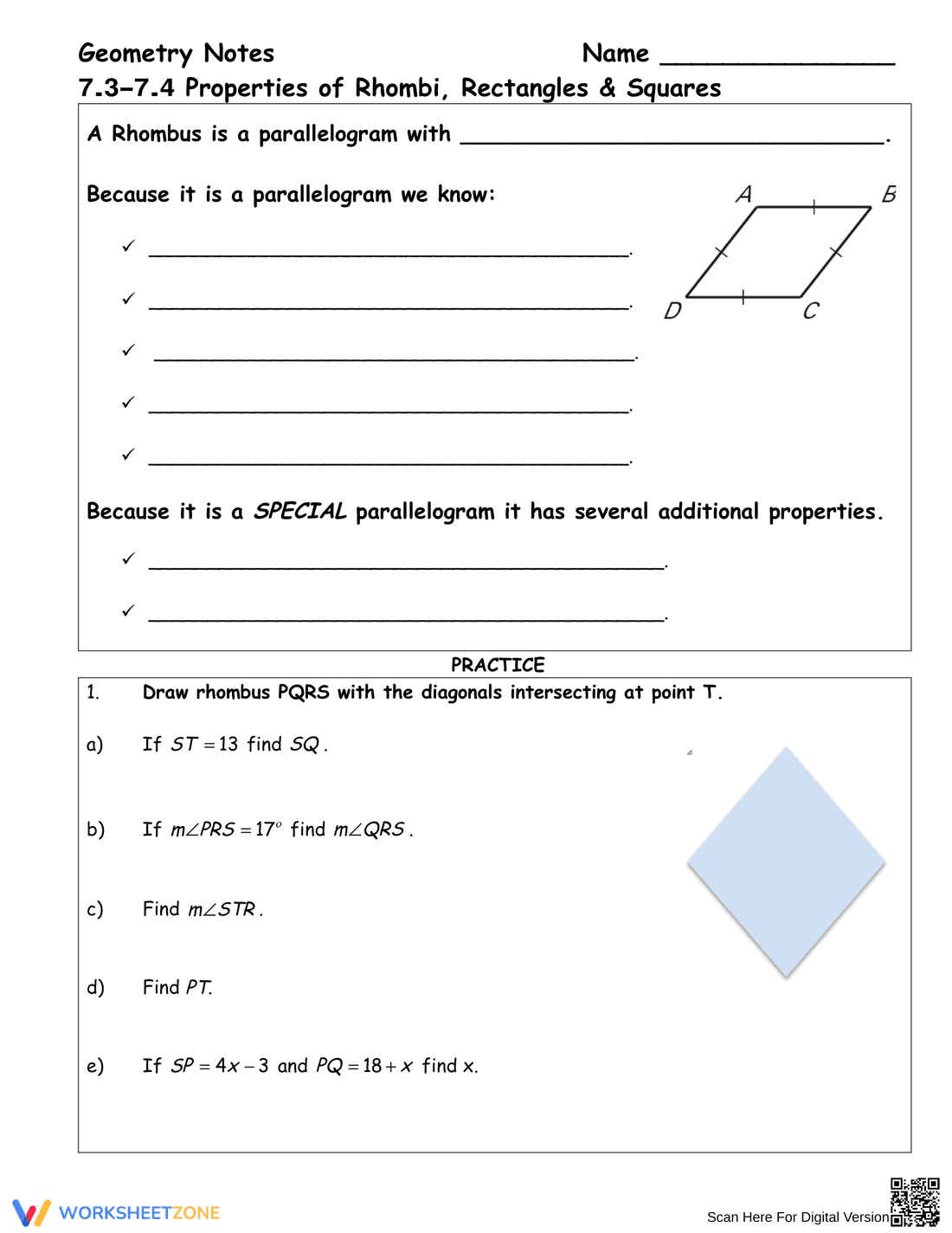 Master Properties of Parallelograms - Page 3