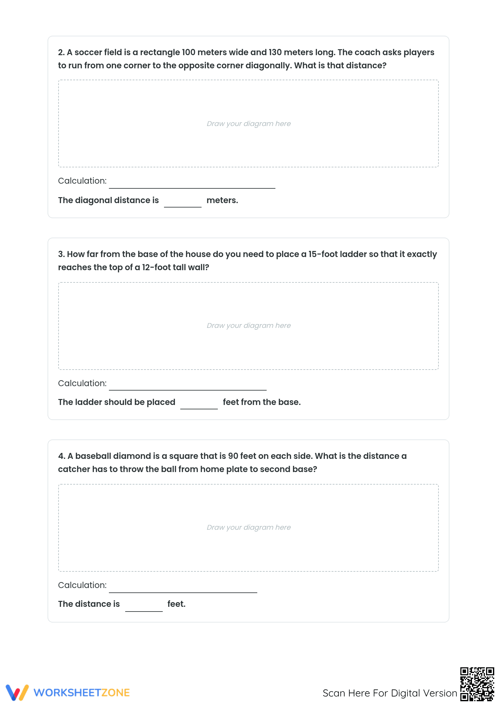Pythagorean Theorem Word Problems | Essential Grade 8 Math - Page 2