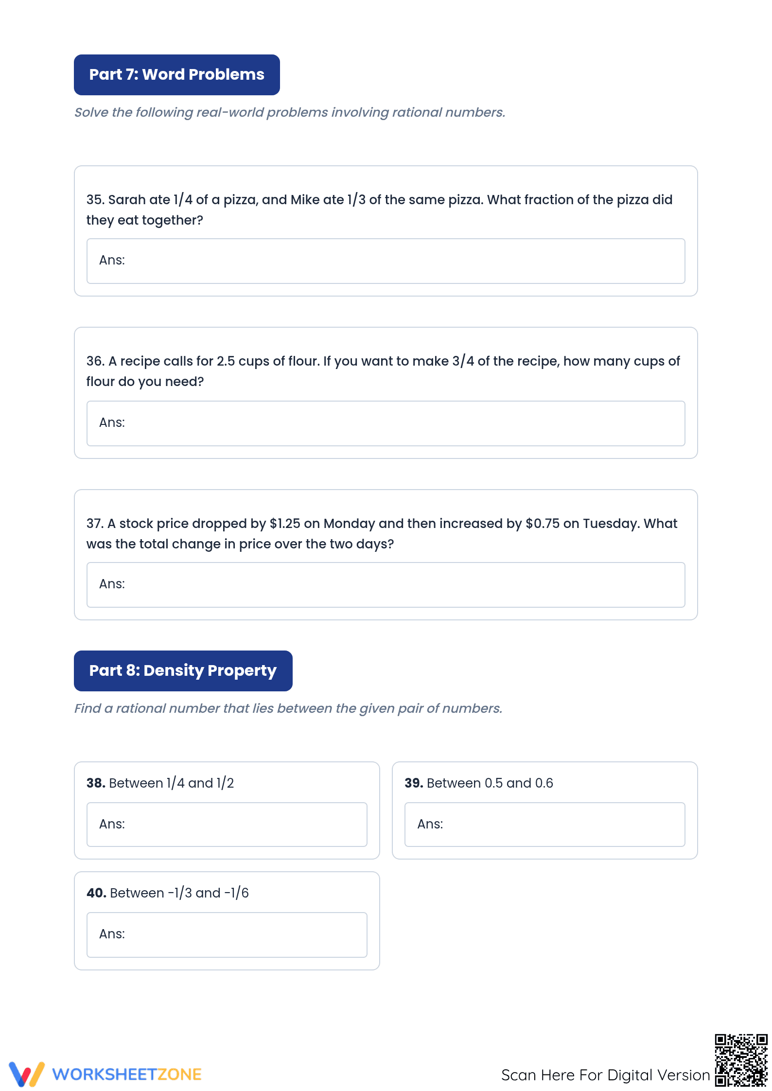 Essential Grade 7 Rational Numbers Worksheet | Aligned - Page 4