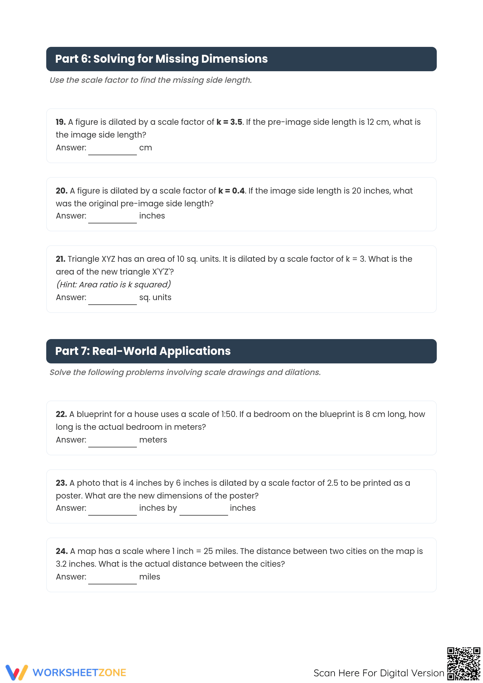 Printable Scale Factors and Dilations Worksheet | Grade 8 - Page 5