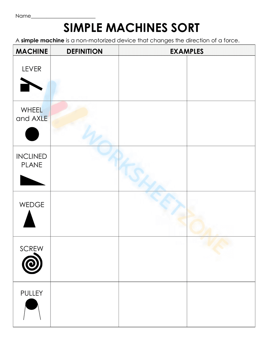 Simple Machines Sort Worksheet | Grade 2 Essential - Page 2