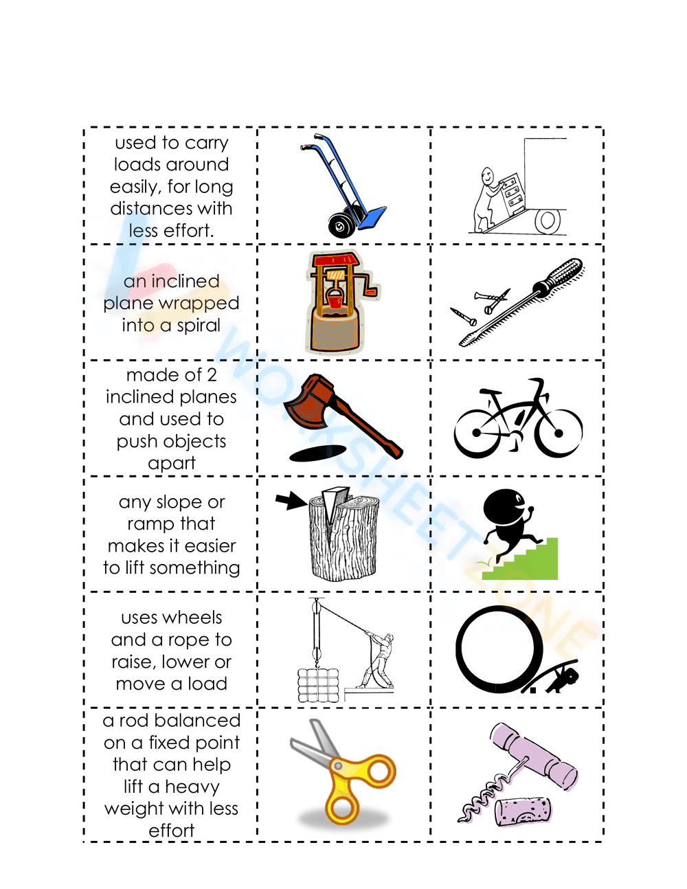 Simple Machines Sort Worksheet | Grade 2 Essential - Page 3