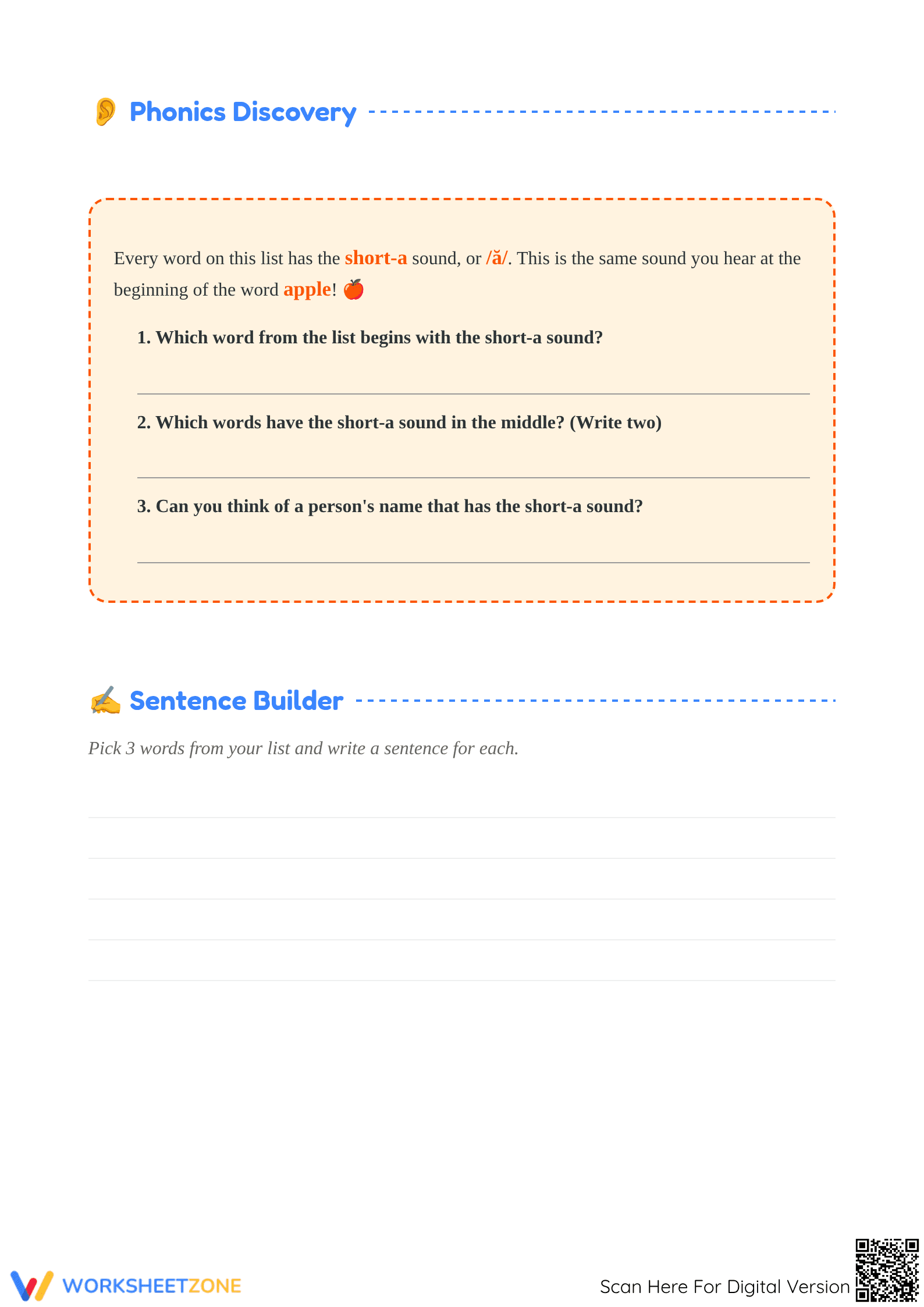 Short-a Spelling Worksheet | Grade 1 Printable - Page 2
