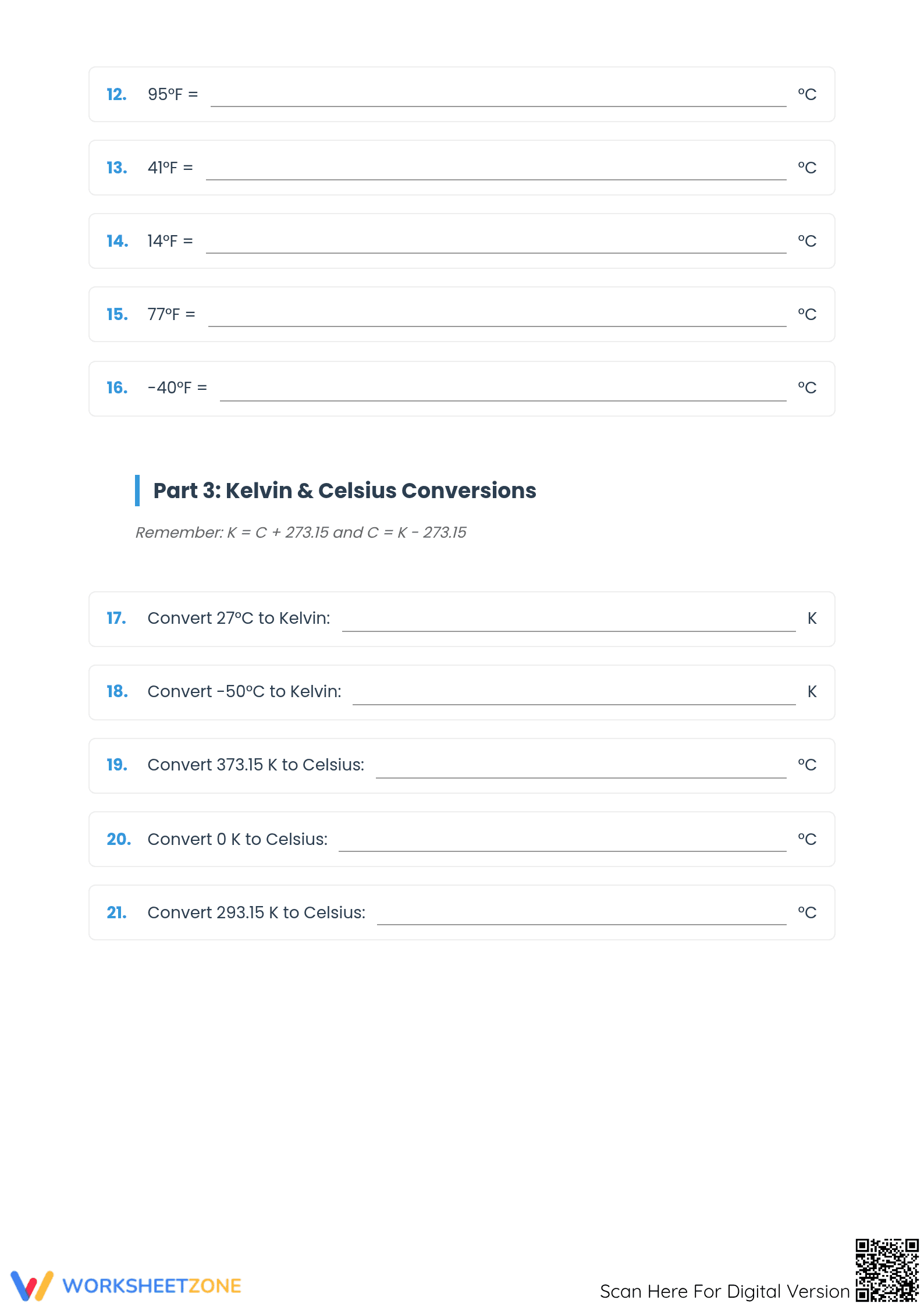 Essential Temperature Conversion Worksheet | Grade 7 Math - Page 3