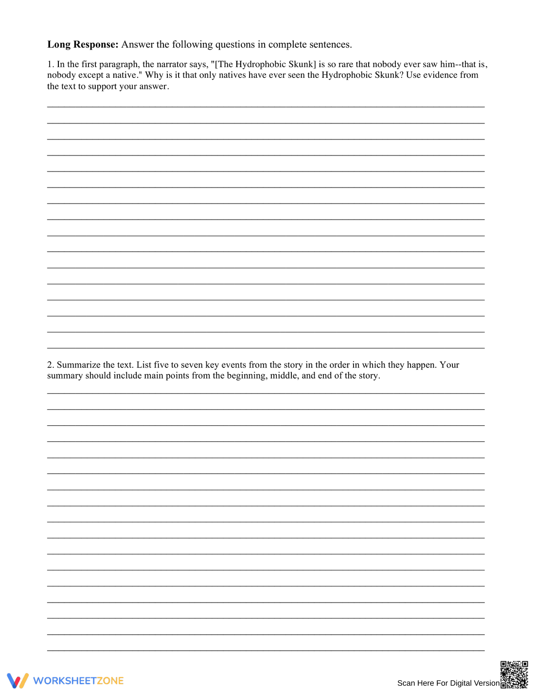 The Hydrophobic Skunk Reading Worksheet | Ready Grade 8 - Page 4