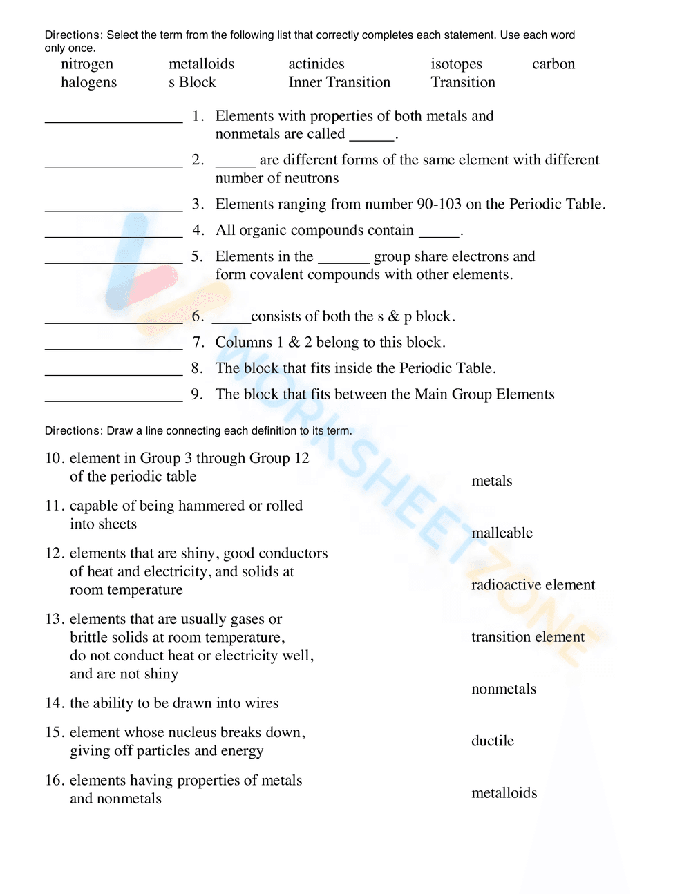 Essential Periodic Table Review | Grade 9-12 Science - Page 3