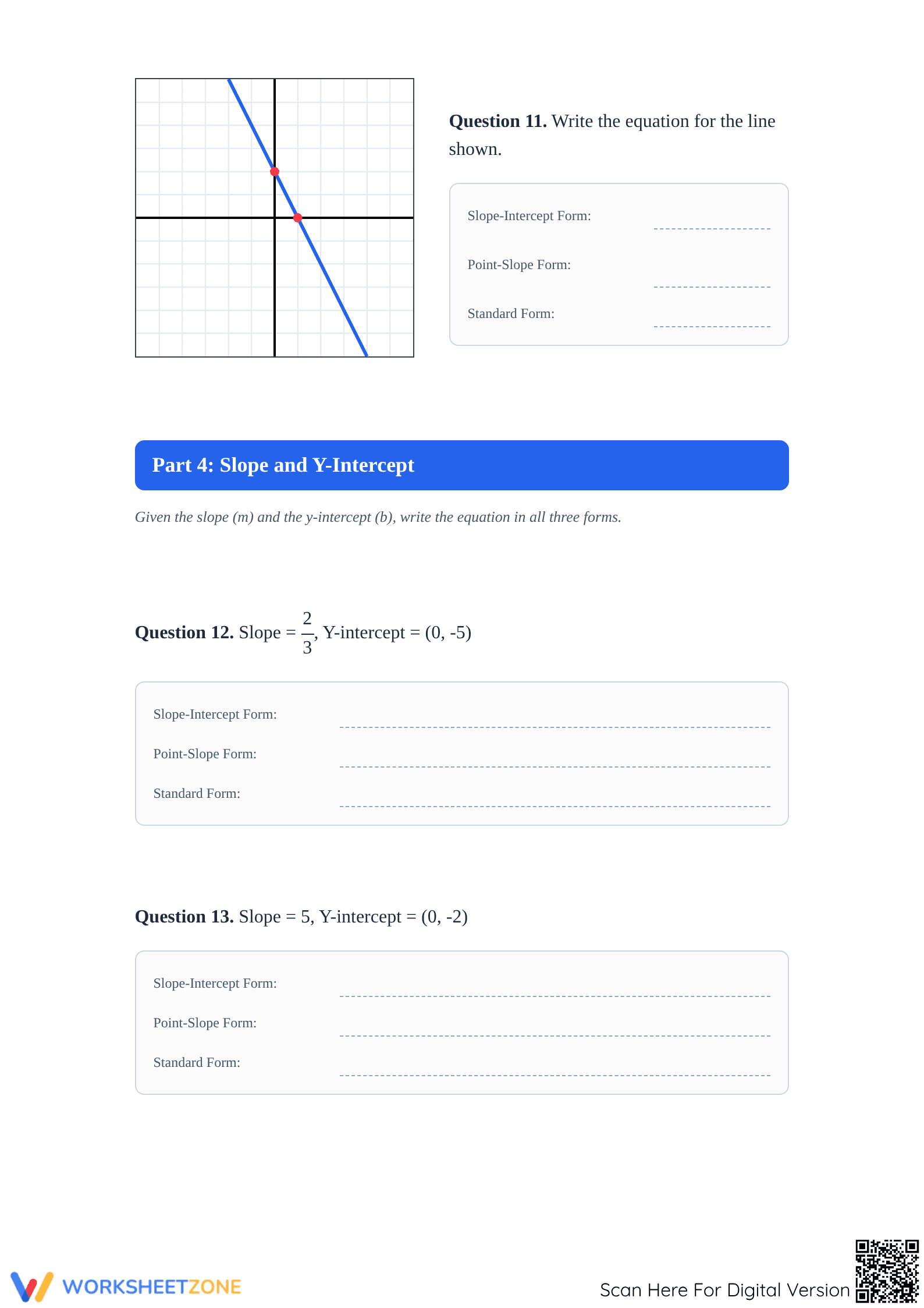 Essential Three Forms of Linear Equations Worksheet - Page 3