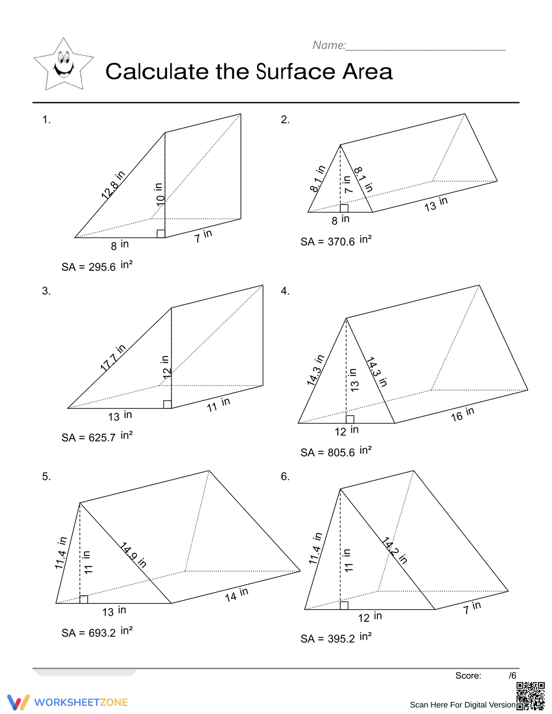 Triangular Prisms Worksheet for Geometry Practice - Page 2