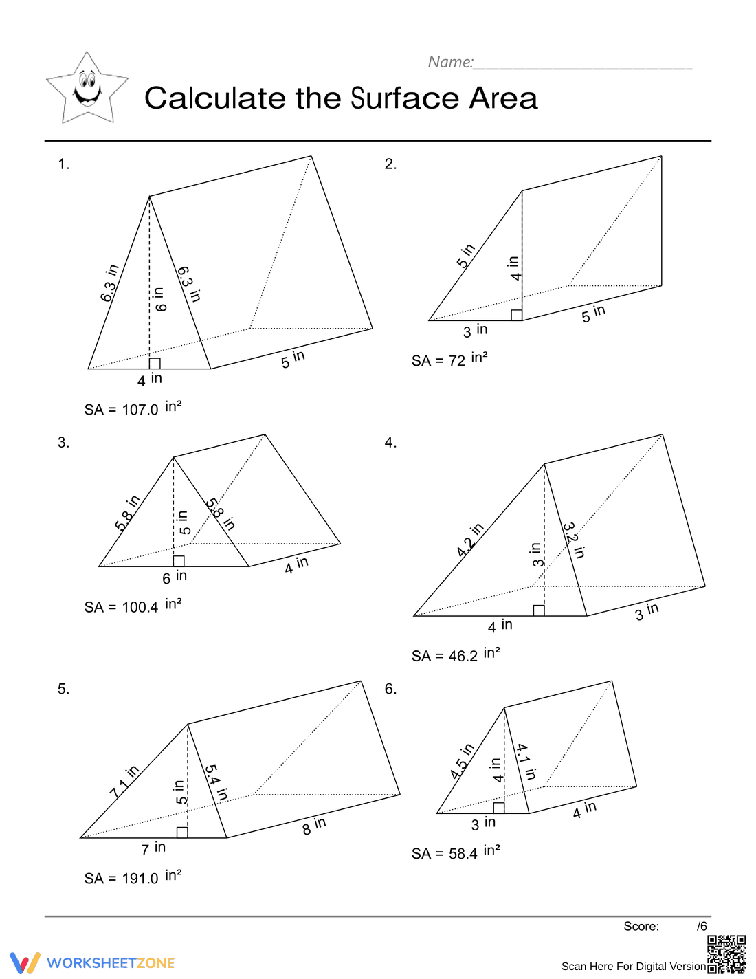 Triangular Prisms: A Geometry Practice Worksheet - Page 2