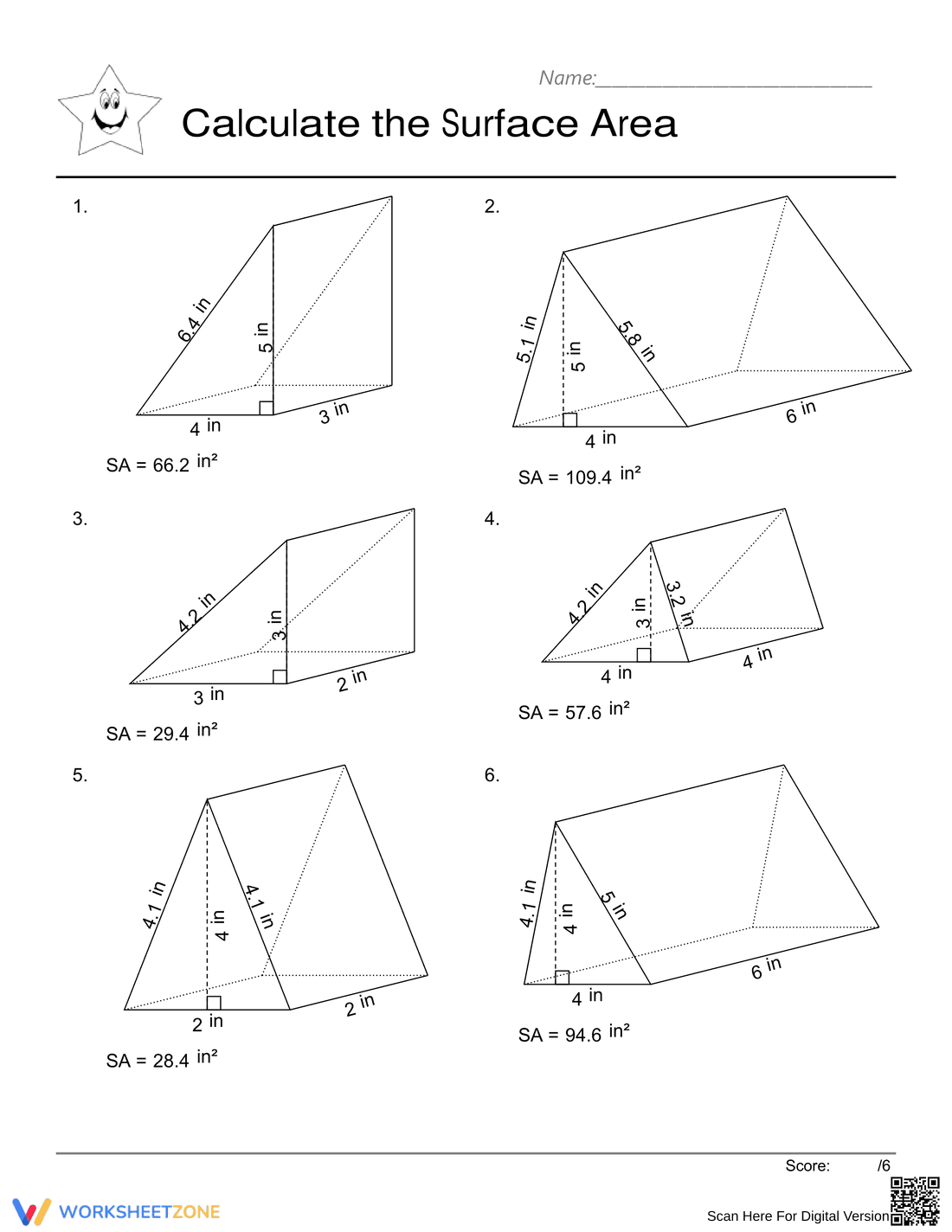 Learn Geometry: Triangular Prisms Practice Sheet - Page 2