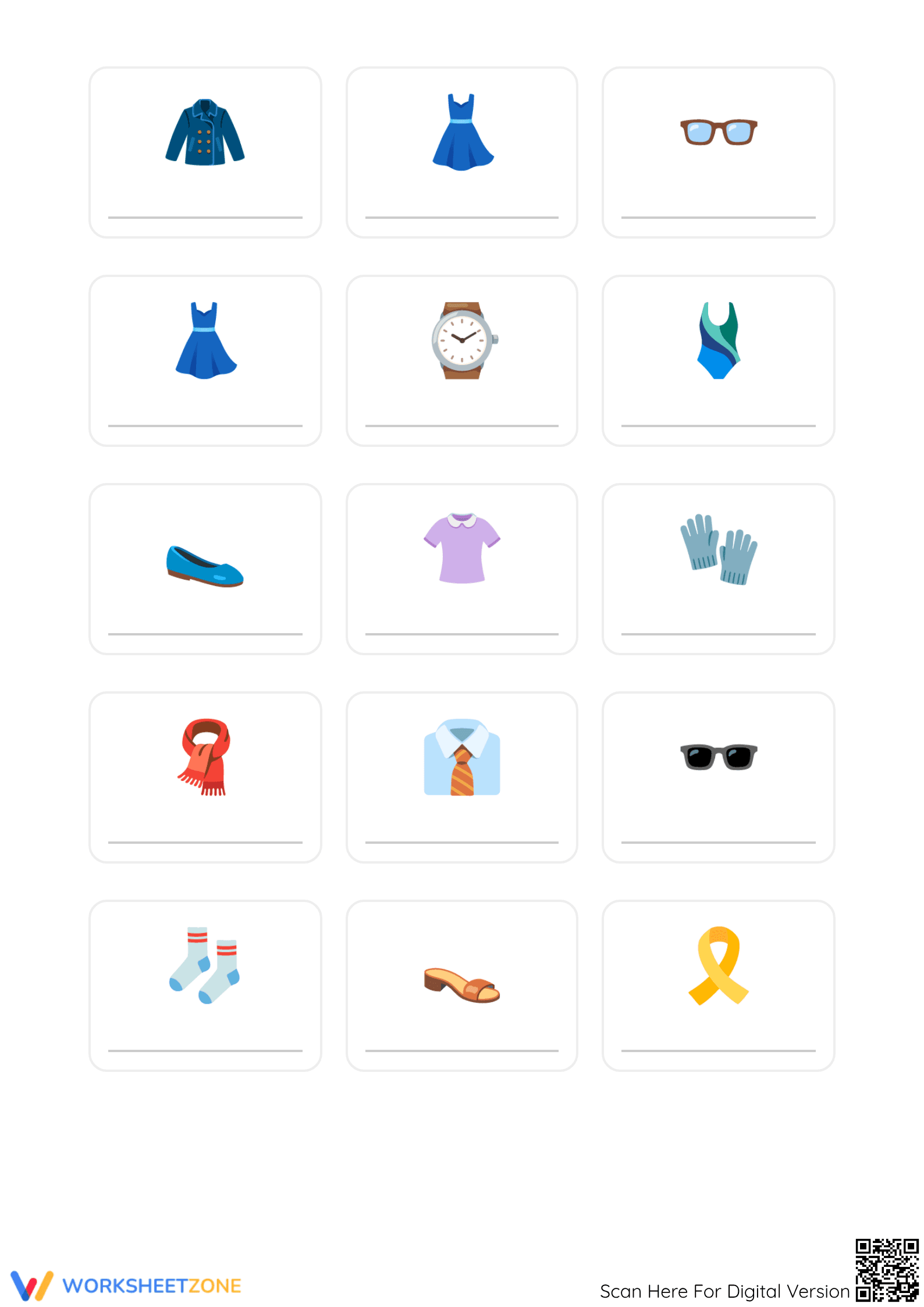 Grade 1 Clothes Vocabulary — Printable No-Prep Worksheet - Page 2