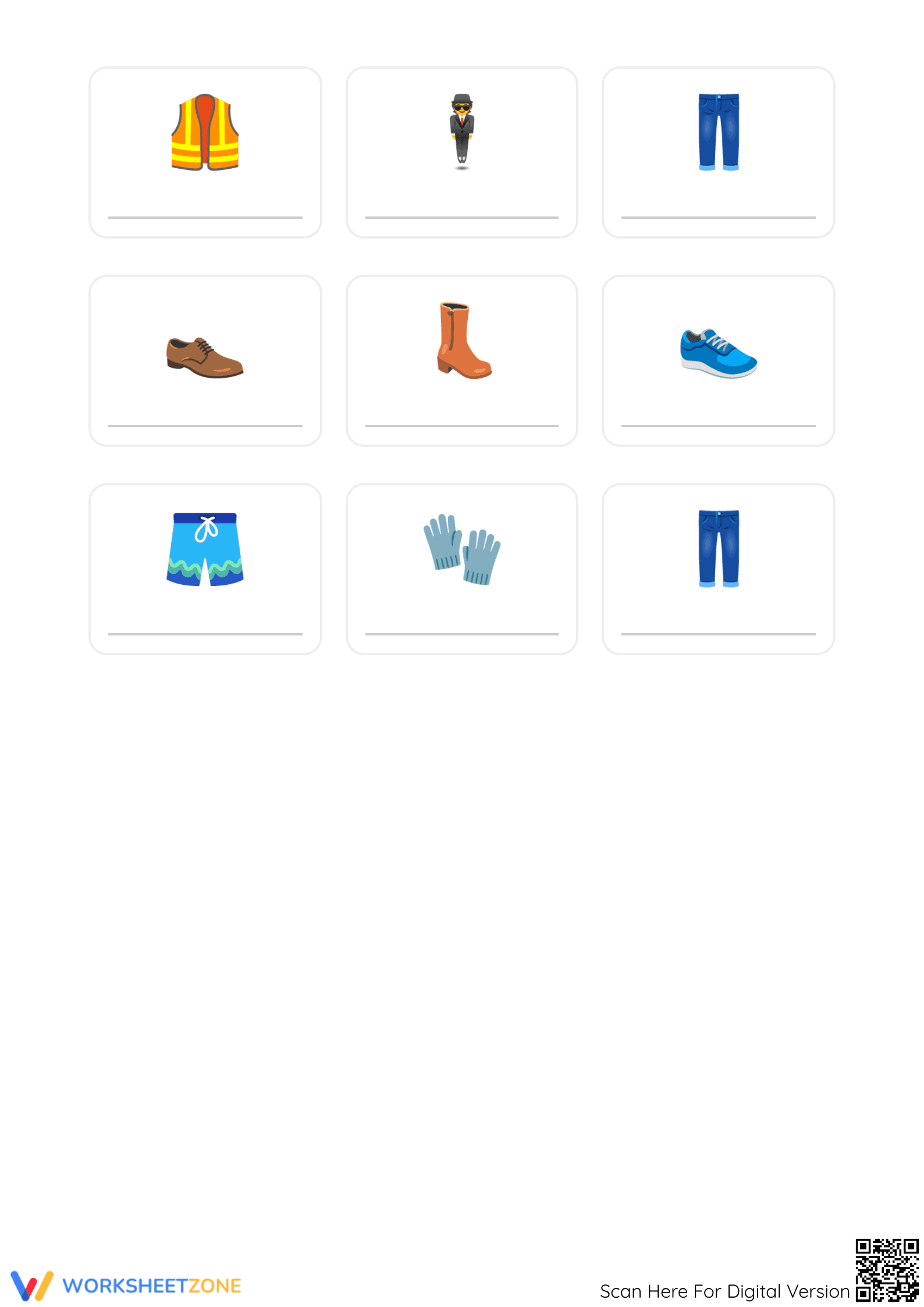 Grade 1 Clothes Vocabulary — Printable No-Prep Worksheet - Page 3