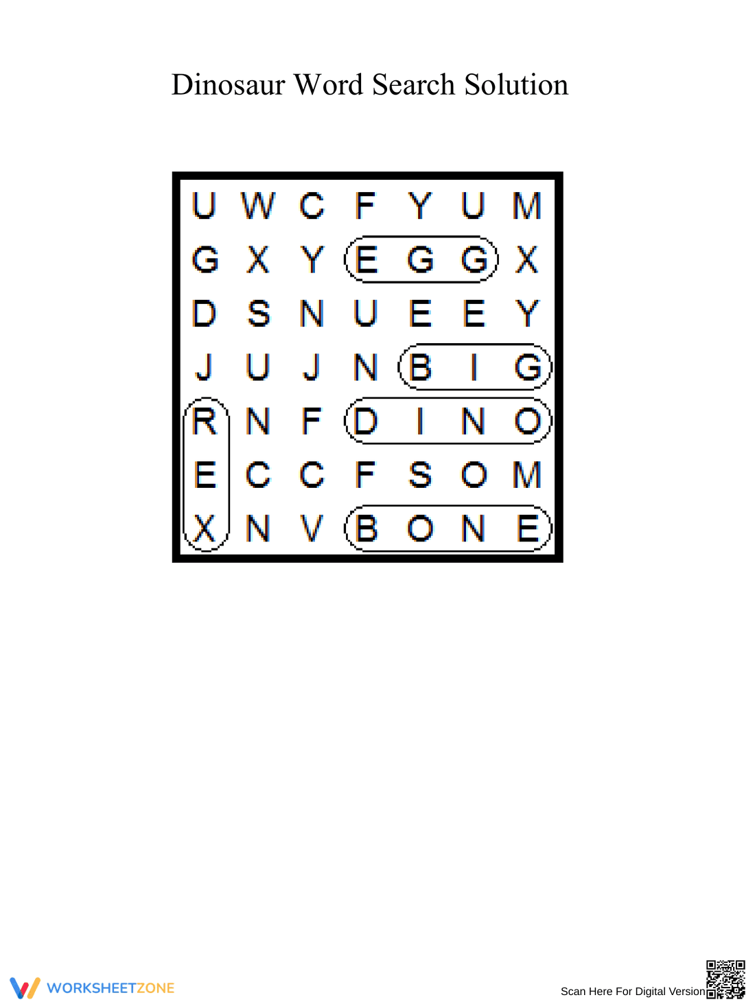 Printable Dinosaur Word Search for 1st Grade ELA - Page 2