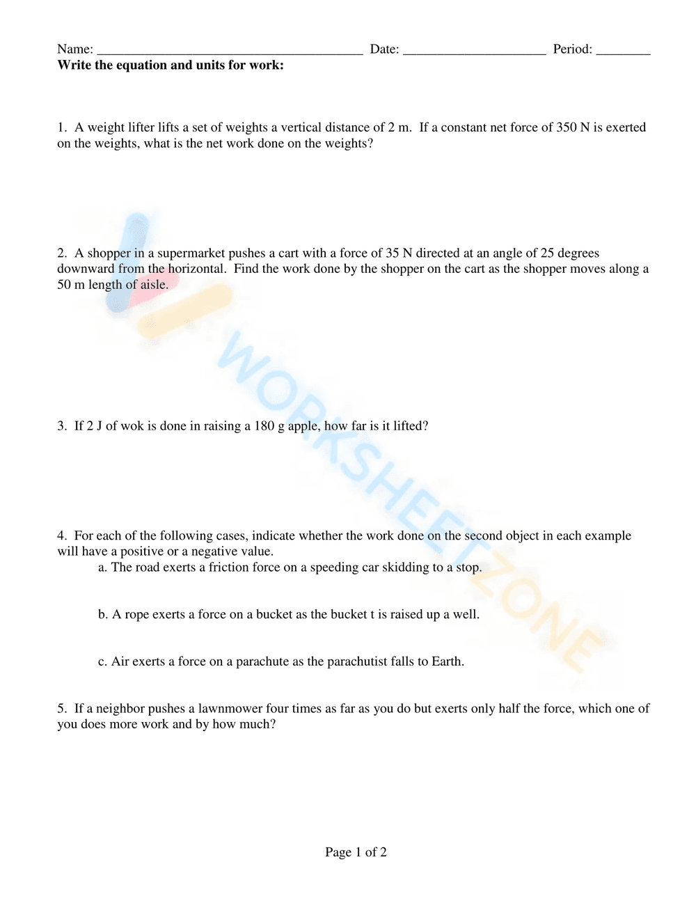 Kinetic and Potential Energy Worksheet | Grade 9 Printable - Page 5