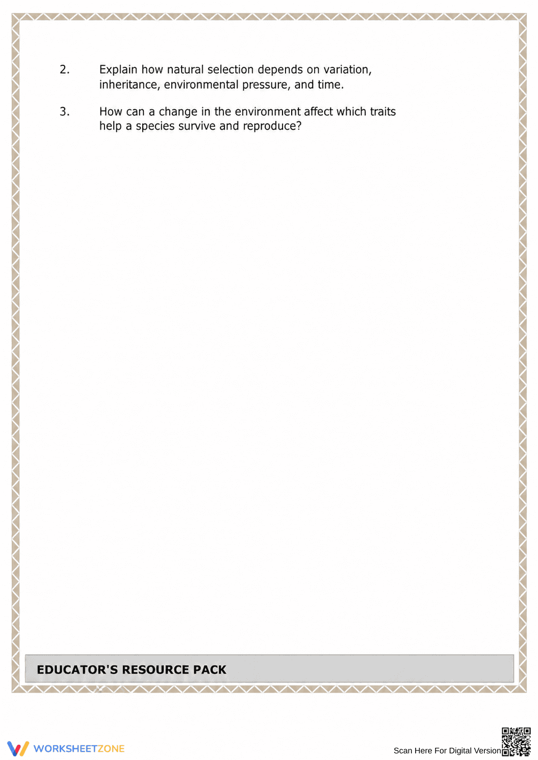 Printable Natural Selection Worksheet | Grade 7-9 Science - Page 4