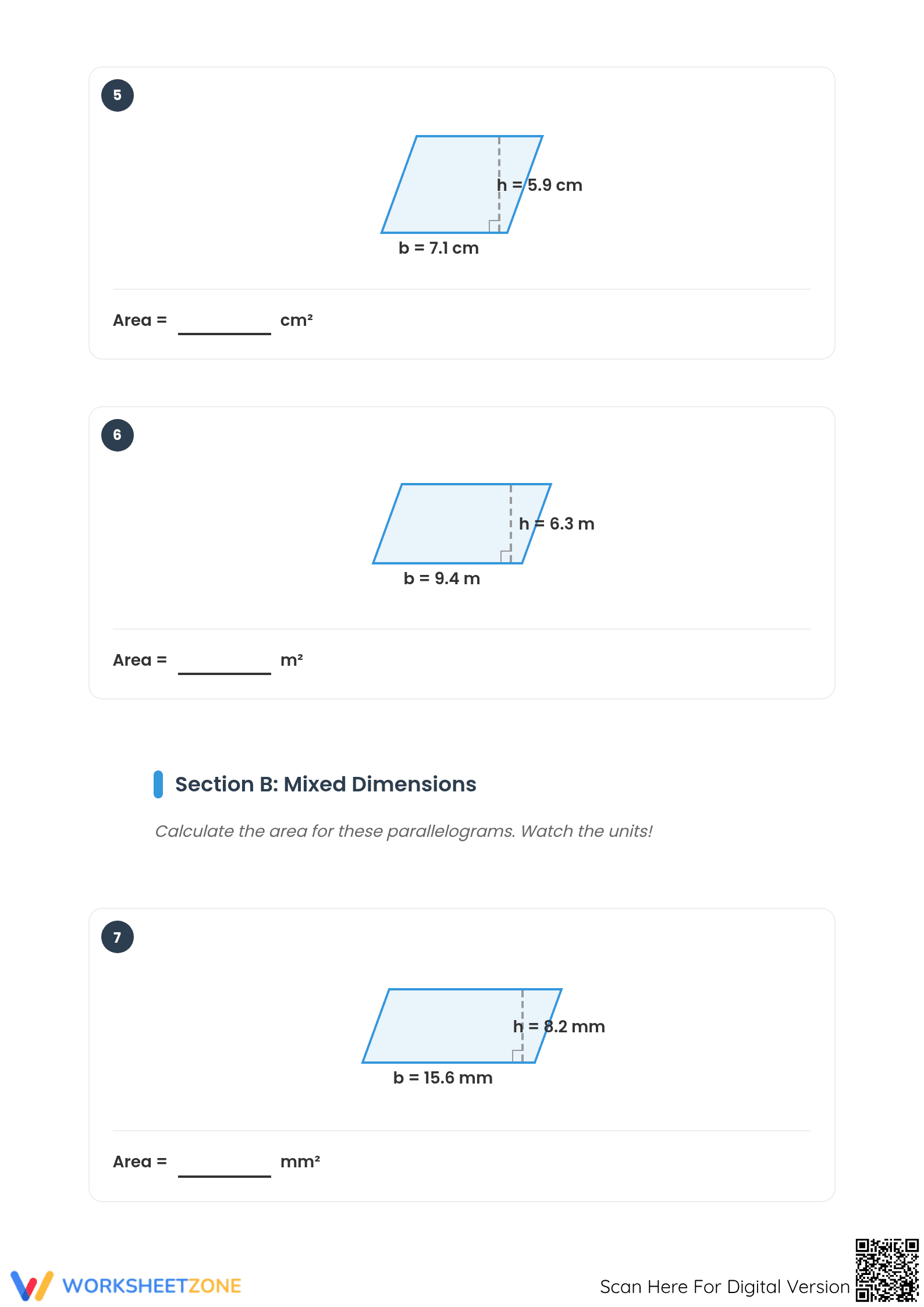 Area of Parallelograms Decimals | Essential Grade 5 Math - Page 3