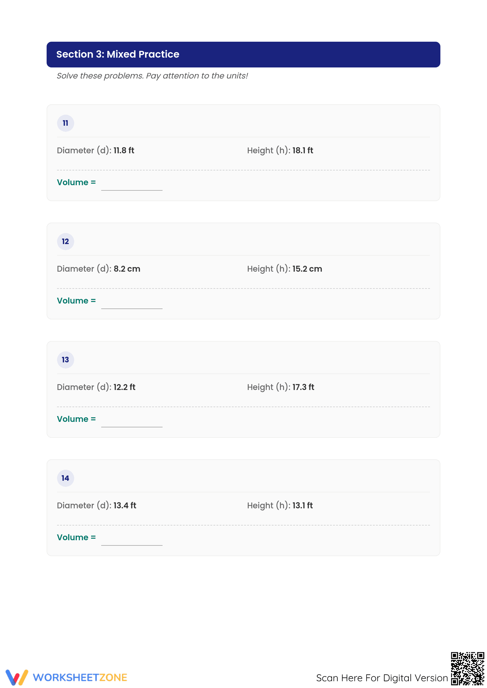 Printable Volume of Cones Worksheet | Grade 8 Math - Page 4