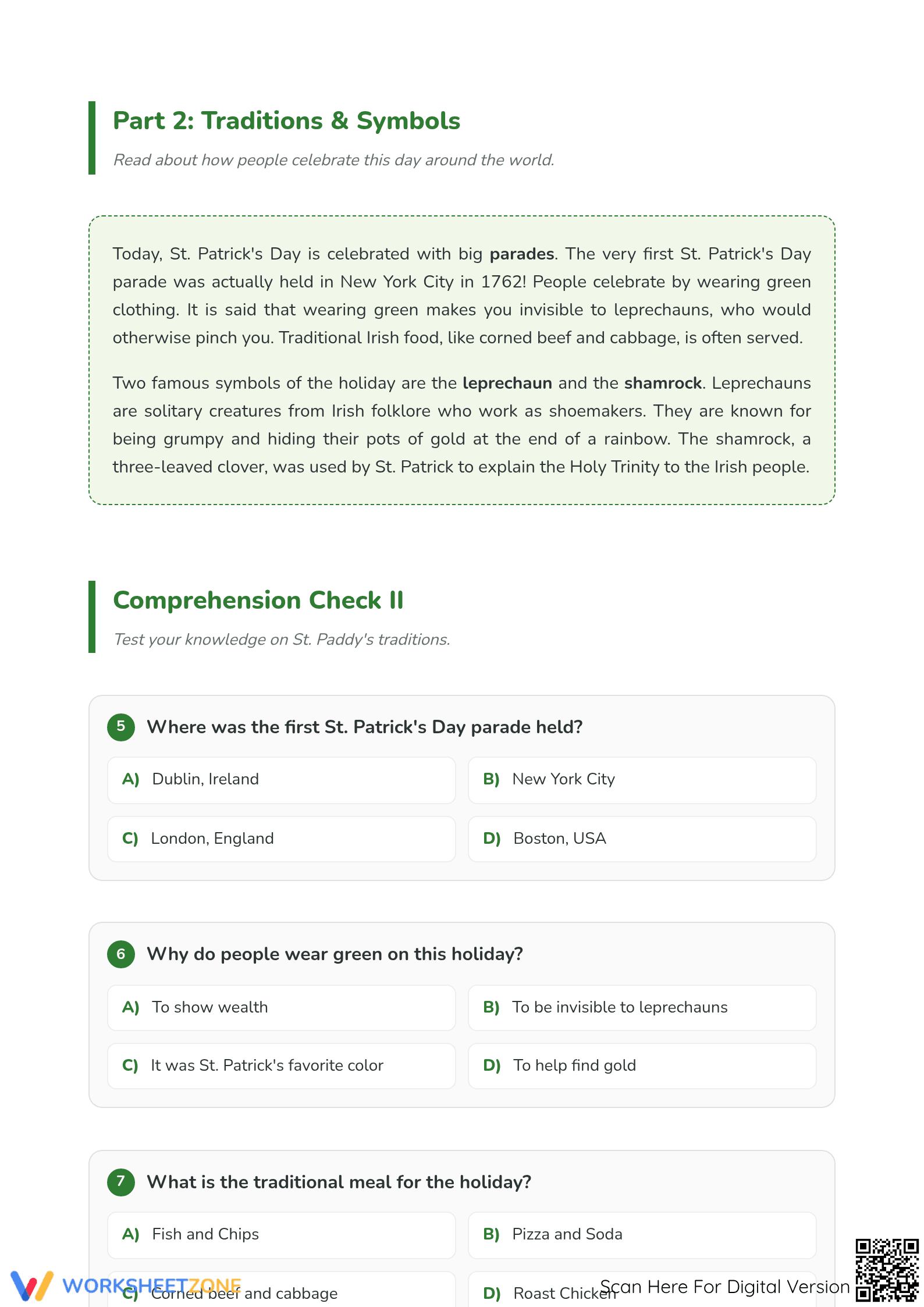 St. Patrick's Day Reading Guide | Grade 3 Essential - Page 3