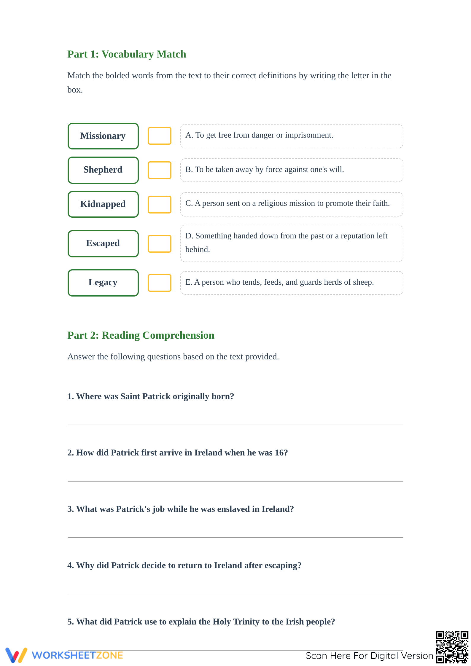 Saint Patrick's Day Reading Guide | Grade 4 Essential - Page 2