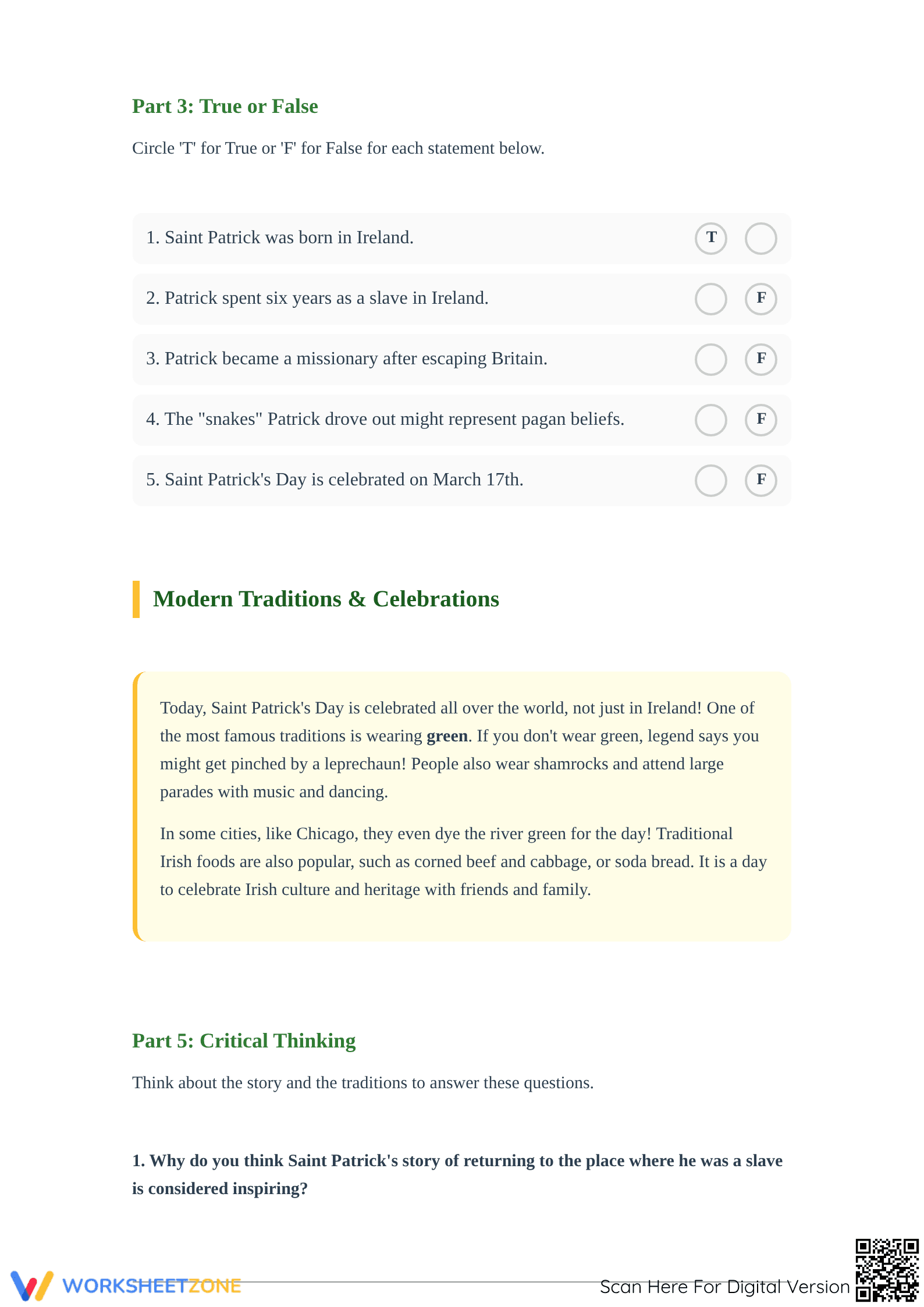 Saint Patrick's Day Reading Guide | Grade 4 Essential - Page 3