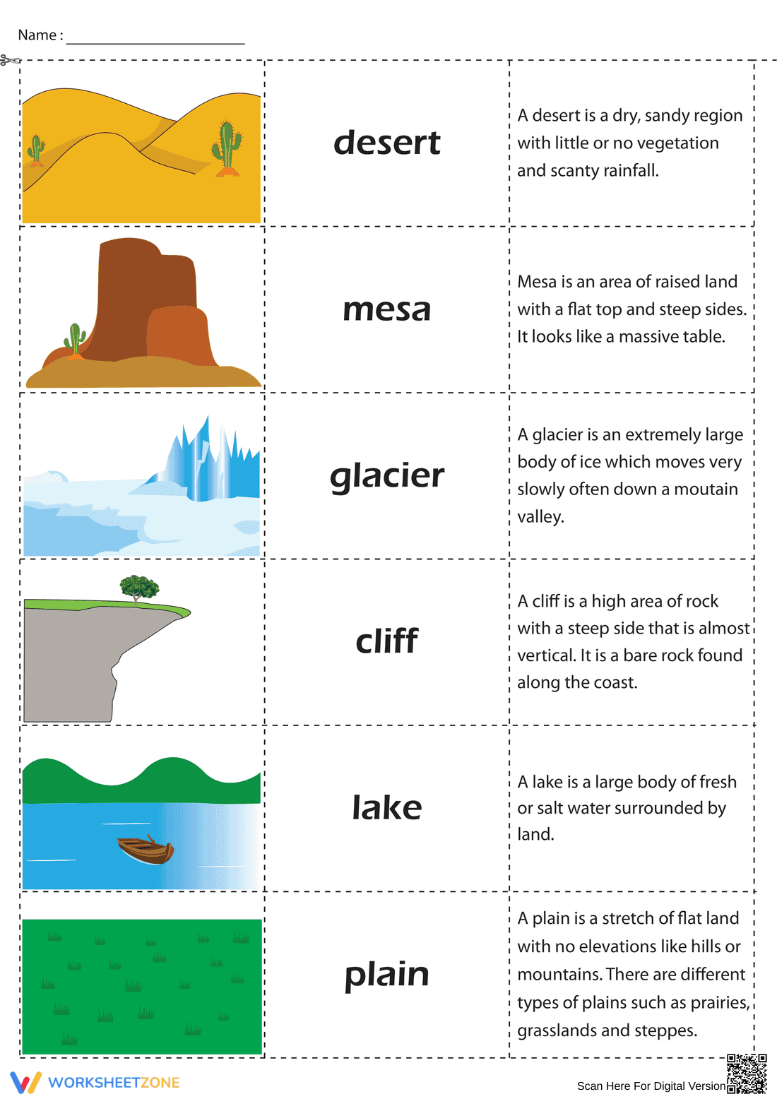 Geographical Features Printable Cards | Grade 2 Science - Page 3