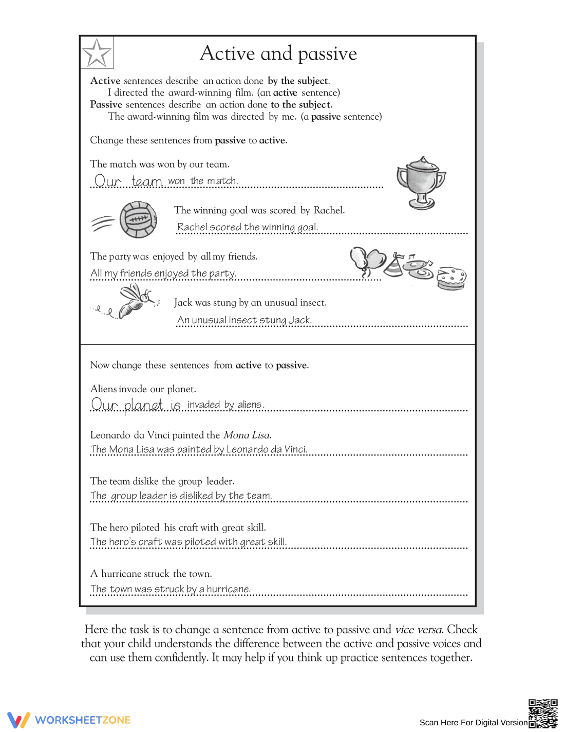 Grade 8 Active and Passive Voice — Printable Worksheet - Page 2